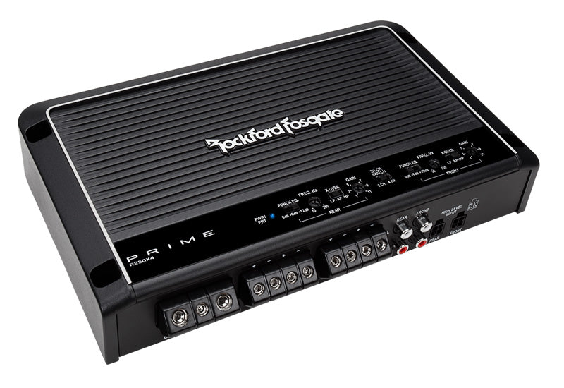 Rockford Fosgate R250X4 Prime 4-Channel Amplifier - 50W x 4 Car Audio Amp for Clear Sound | Perfect for Car Stereo Upgrades & Truck Audio Systems