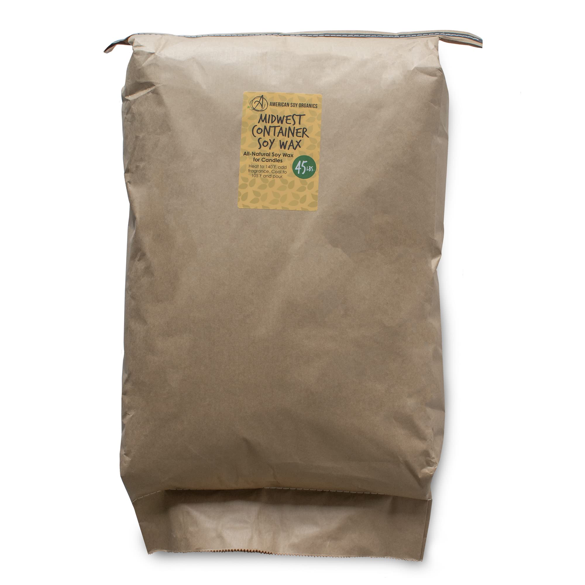 Premium 100% Natural Midwest Soy Wax Beads for Candle Making - Non-GMO, Paraffin & Beeswax Free - Ideal for Container Candles, Tealights, Wax Melts - Perfect for Home, Spa, Wedding & DIY Projects (45 lbs Bulk)