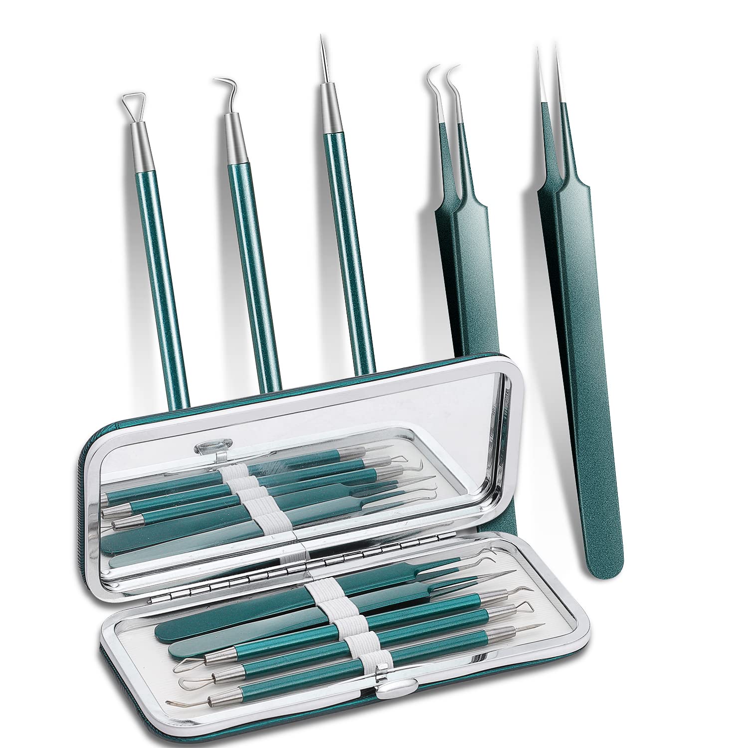 Premium Blackhead & Pimple Remover Kit - 5 Piece Comedone Extractor Set with Portable Bag for Acne Treatment & Facial Care - Perfect for Home Spa, Travel & Professional Use