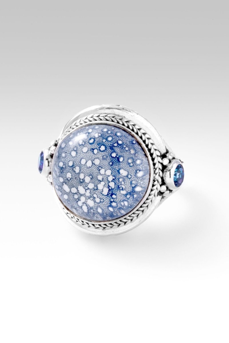 My True North Ring™ - Blue Sponge Coral & Sheer Luck™ Mystic Topaz Sterling Silver Ring for Women | Spiritual Jewelry, Gift for Travelers & Adventurers