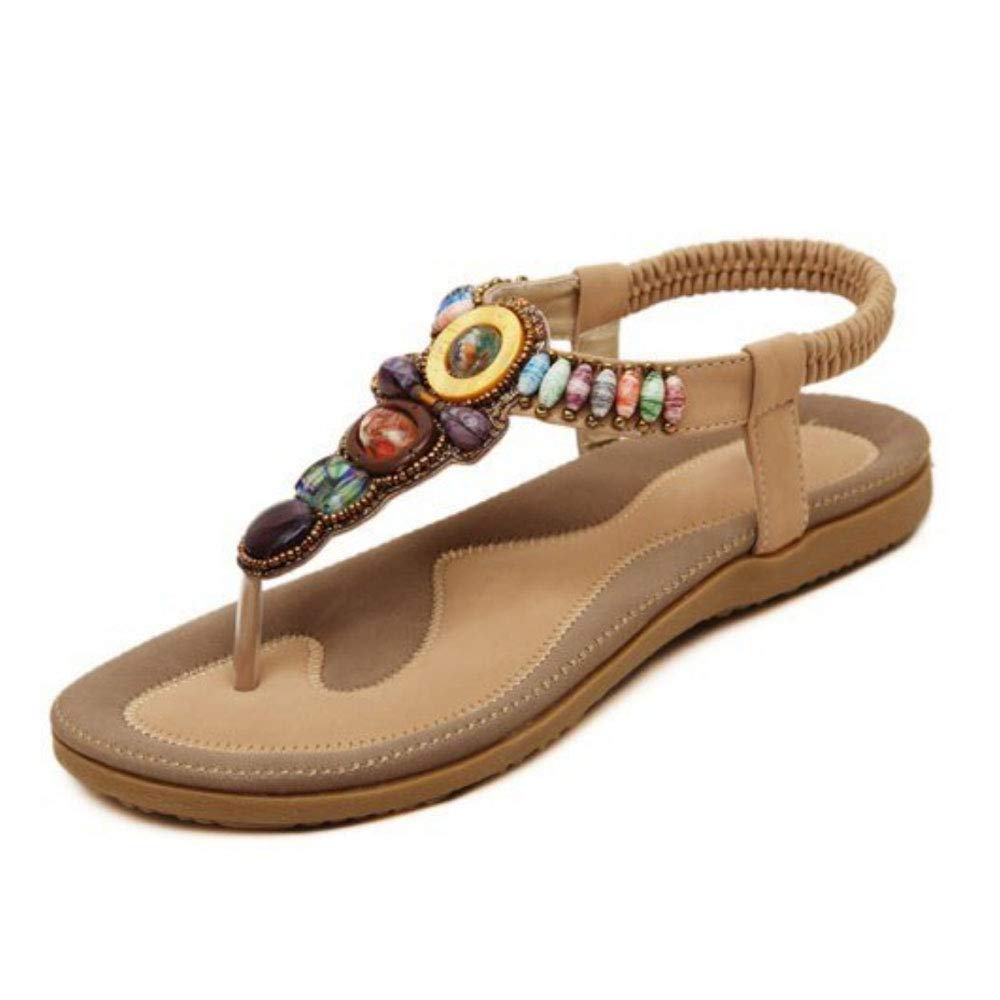 Bohemian Beaded Herringbone Sandals for Women - Handmade with Beads & Gemstones | Comfortable Summer Beach Wedding Flip Flops