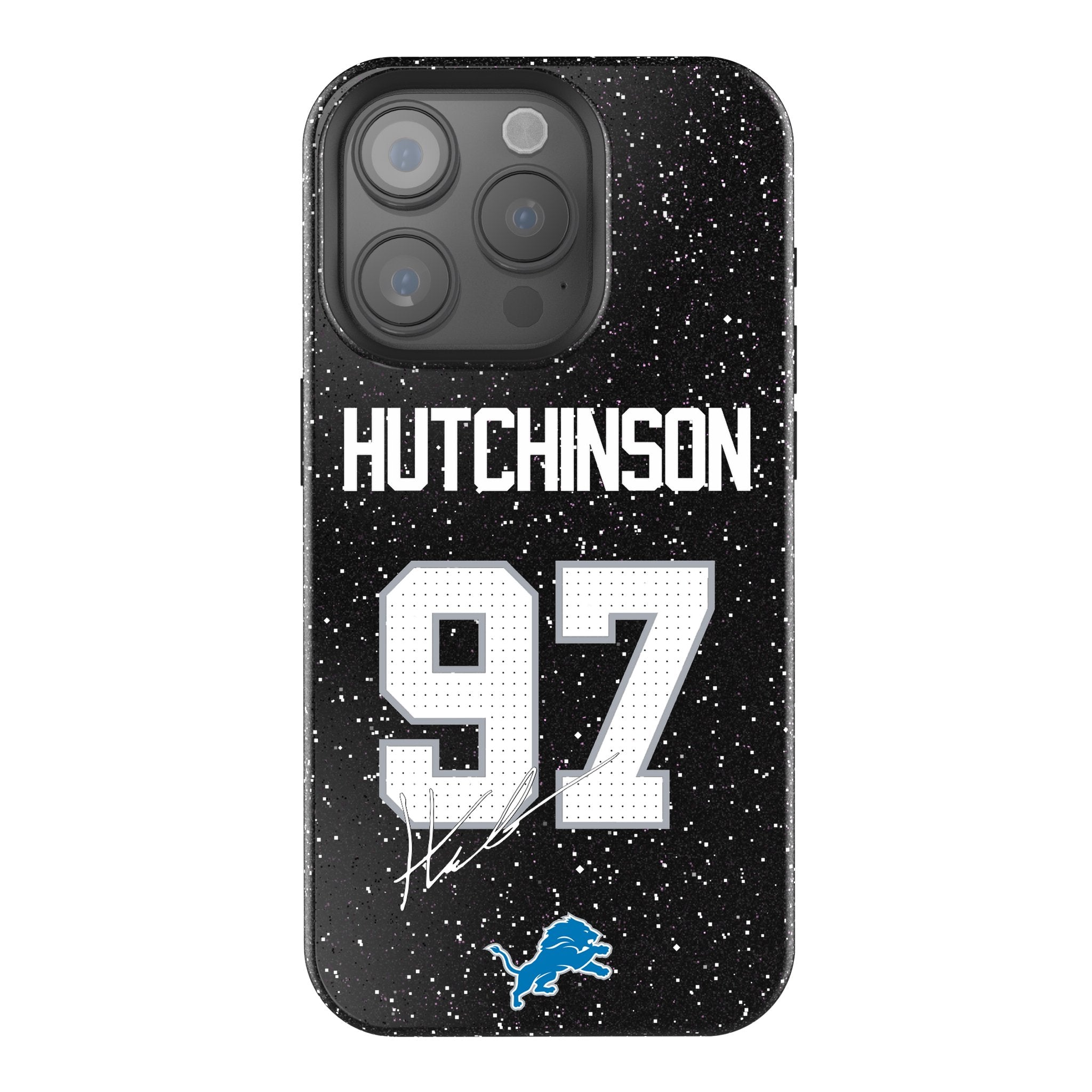 Aidan Hutchinson Detroit Lions 97 Rhinestone Bling Phone Case for iPhone & Samsung - Perfect for Football Games & Lions Fan Gifts