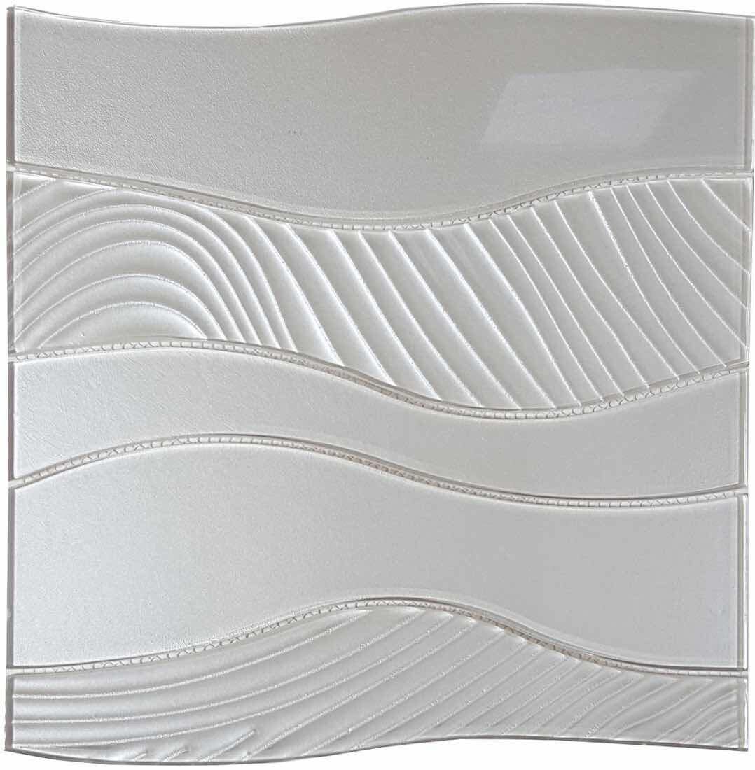 Metallic Almond Glass Tile Wave - Elegant Mosaic Backsplash for Kitchen & Bathroom - Perfect for Home Renovation and DIY Projects