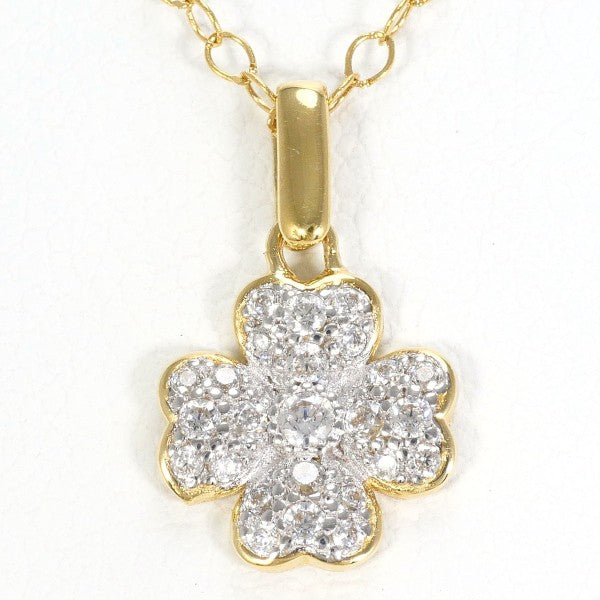 18K Yellow Gold & White Gold Zirconia Necklace for Women - Elegant Cubic Zirconia Pendant Jewelry Gift for Anniversary, Birthday, Valentine's Day & Special Occasions