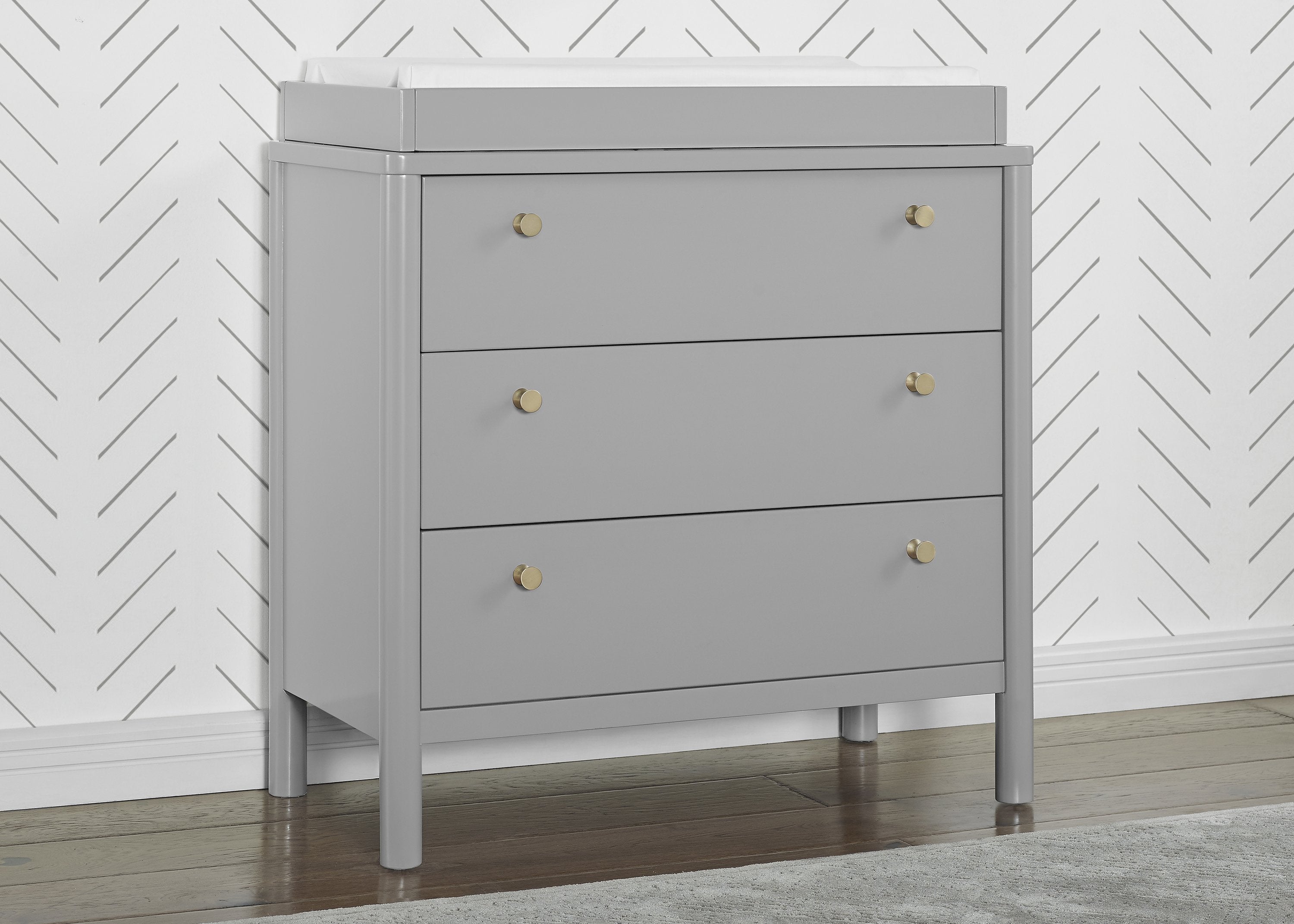 Remy 3 Drawer Dresser with Changing Top - Nursery Dresser with Changing Table for Baby Room Organization, Modern Baby Changing Station for Newborn Essentials Storage