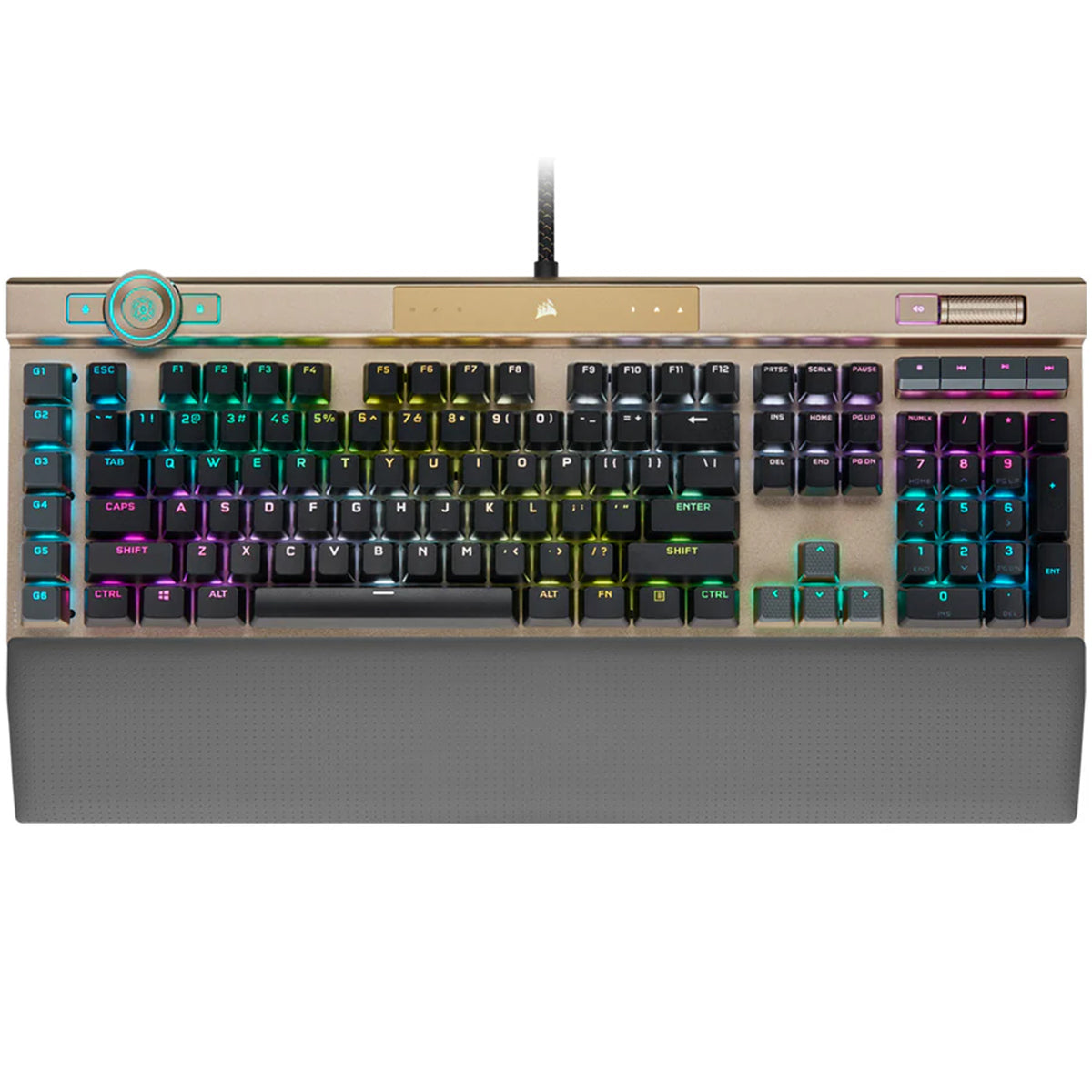 Corsair K100 RGB Optical-Mechanical Gaming Keyboard - CHERRY MX Speed Gold Switches - Perfect for FPS, MOBA & Esports Tournaments