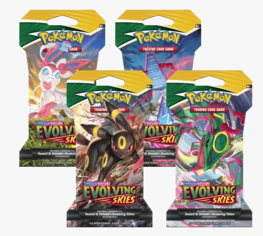 Pokemon Sword & Shield Evolving Skies Booster Pack - 10 Sleeved Trading Cards for Collectors & Battles | Perfect for TCG Tournaments & Gift Giving