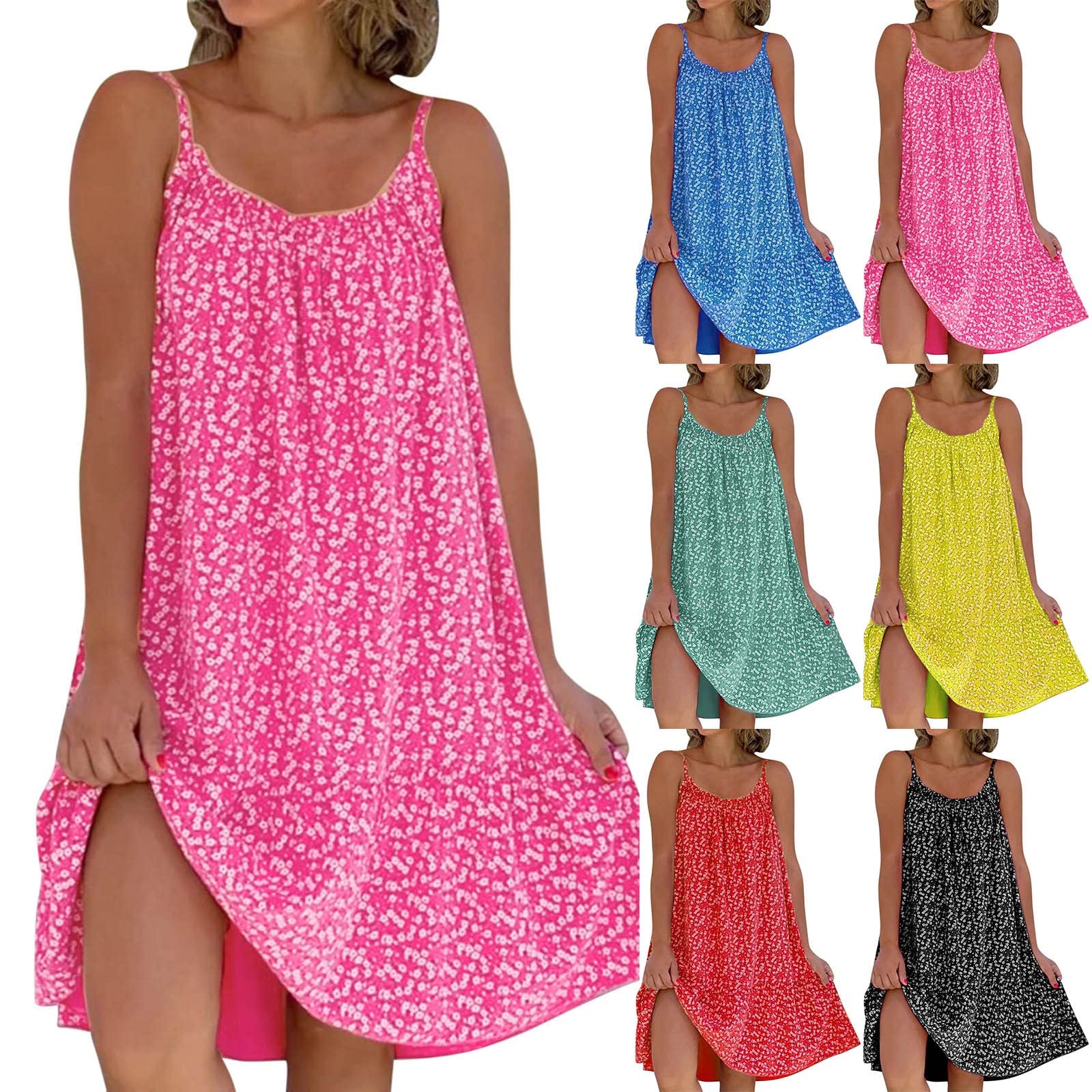 2024 Summer Dresses for Women - Sleeveless Olive Green & Pink Midi Festival Dresses | Beach Vacation, Music Festival & Outdoor Party Outfits
