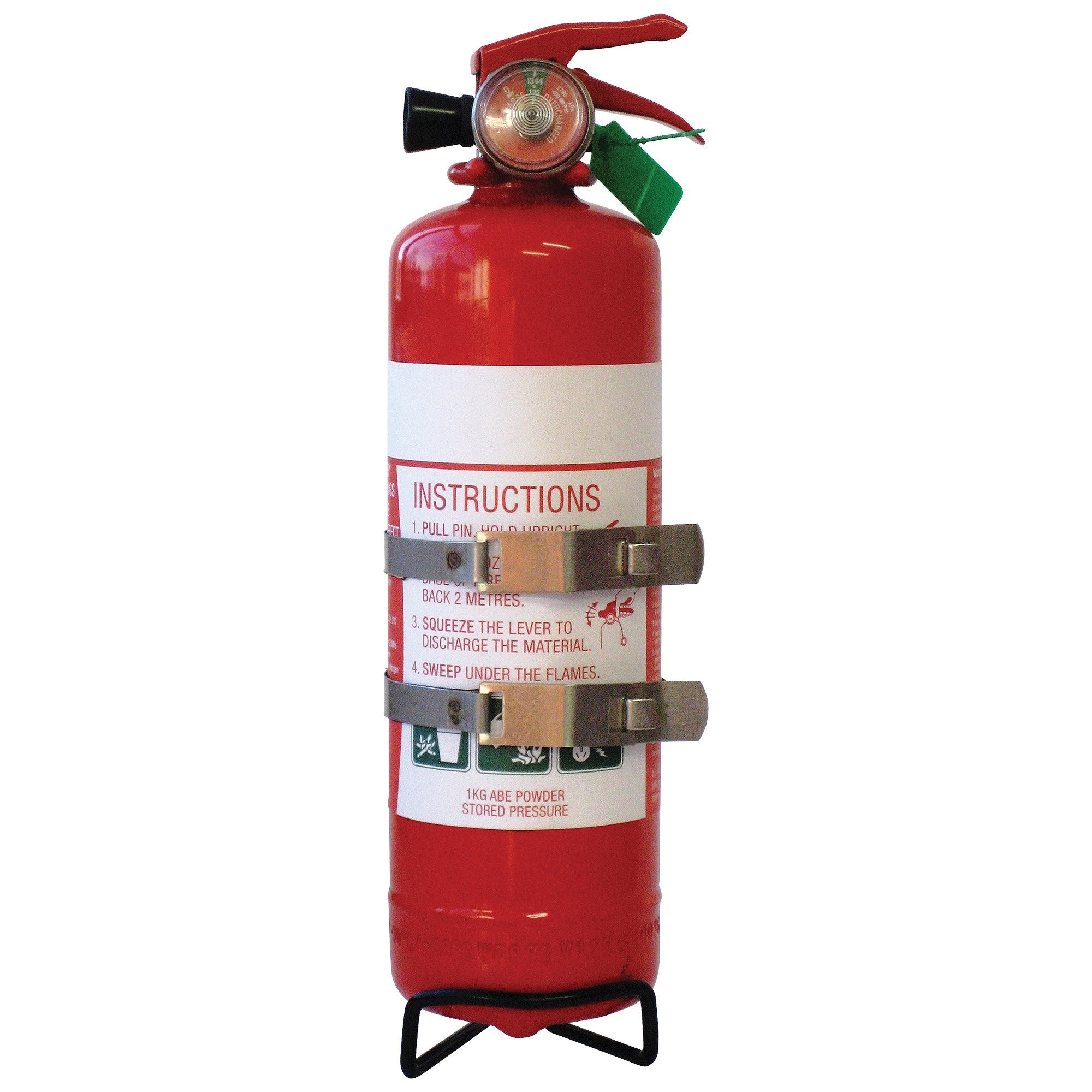 1.0kg Fire Extinguisher with Metal Double Strap Bracket - Compact & Reliable for Home, Office, Car, and Kitchen Safety Protection