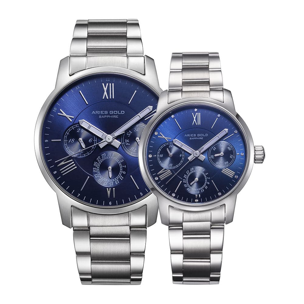 ARIES GOLD URBAN ETERNAL G 103 & B 103 Luxury Couple Watches Set - Stylish Matching His & Hers Timepieces for Anniversary, Wedding & Romantic Gifts - Perfect for Date Nights & Special Occasions