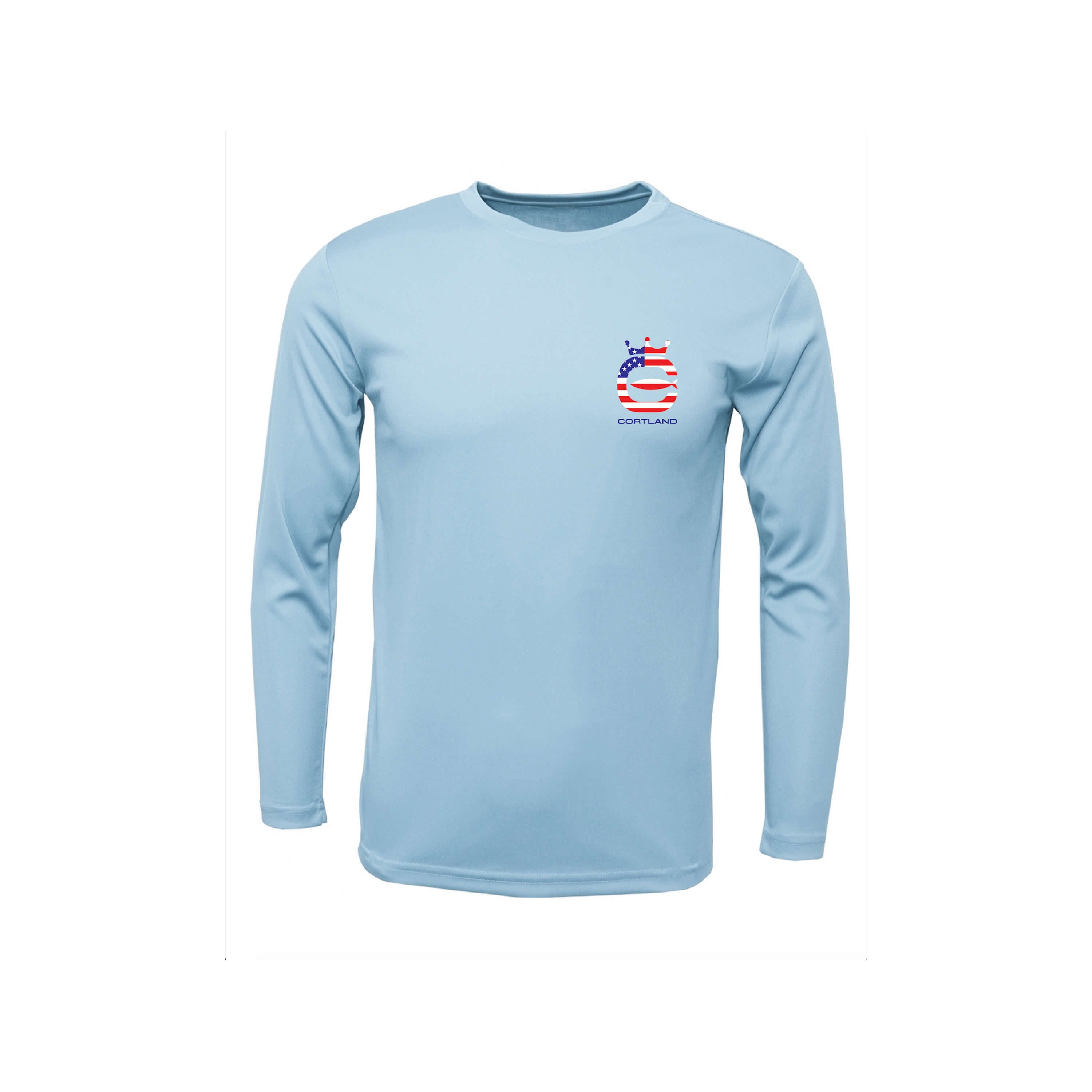 High-Performance Long Sleeve Shirt for Men & Women - Light Blue Athletic Top - Made in USA - Perfect for Running, Gym Workouts & Outdoor Activities