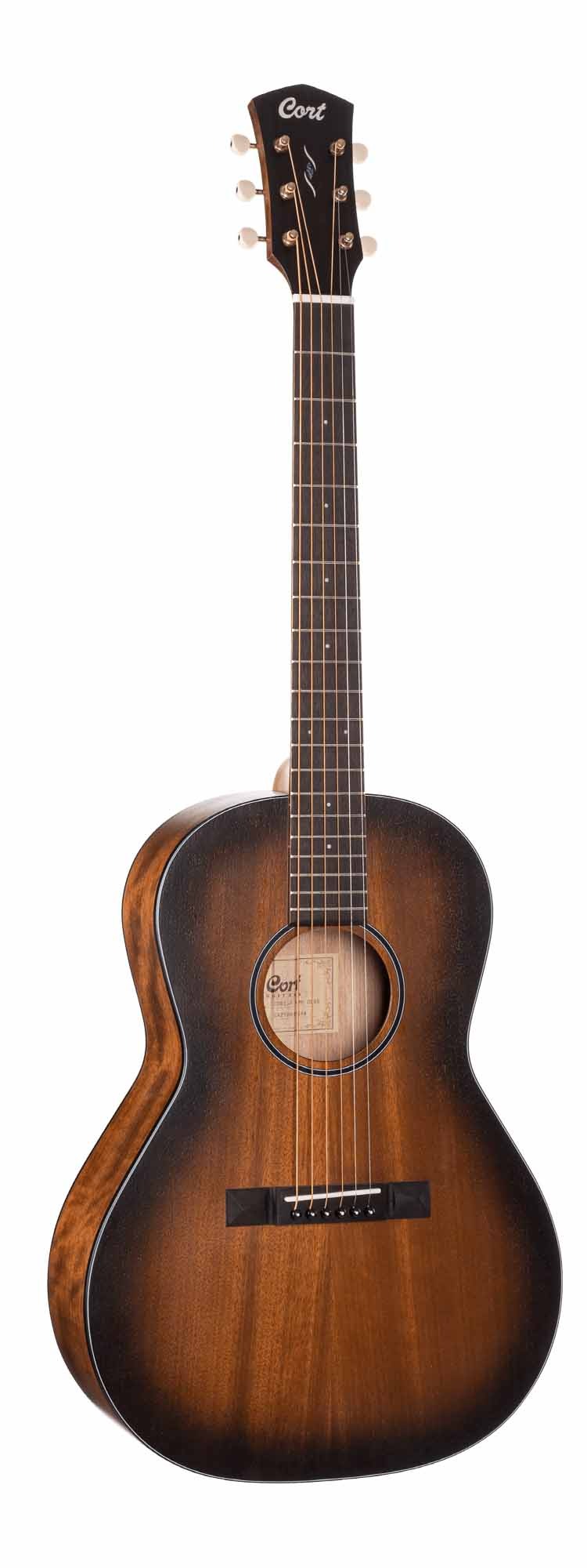 Cort CORE PE AMH All Mahogany Acoustic Electric Guitar with Hard Case - Perfect for Live Performances, Studio Recording & Traveling Musicians