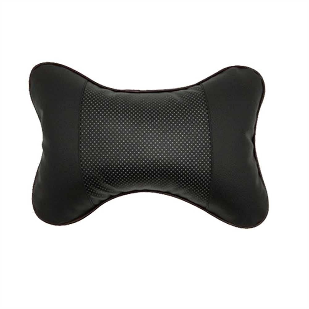 MIOAHD Car Home Dual-Use Denny Leather Headrest Neck Pillow - Breathable Massage Support for Long Drives & Office Comfort