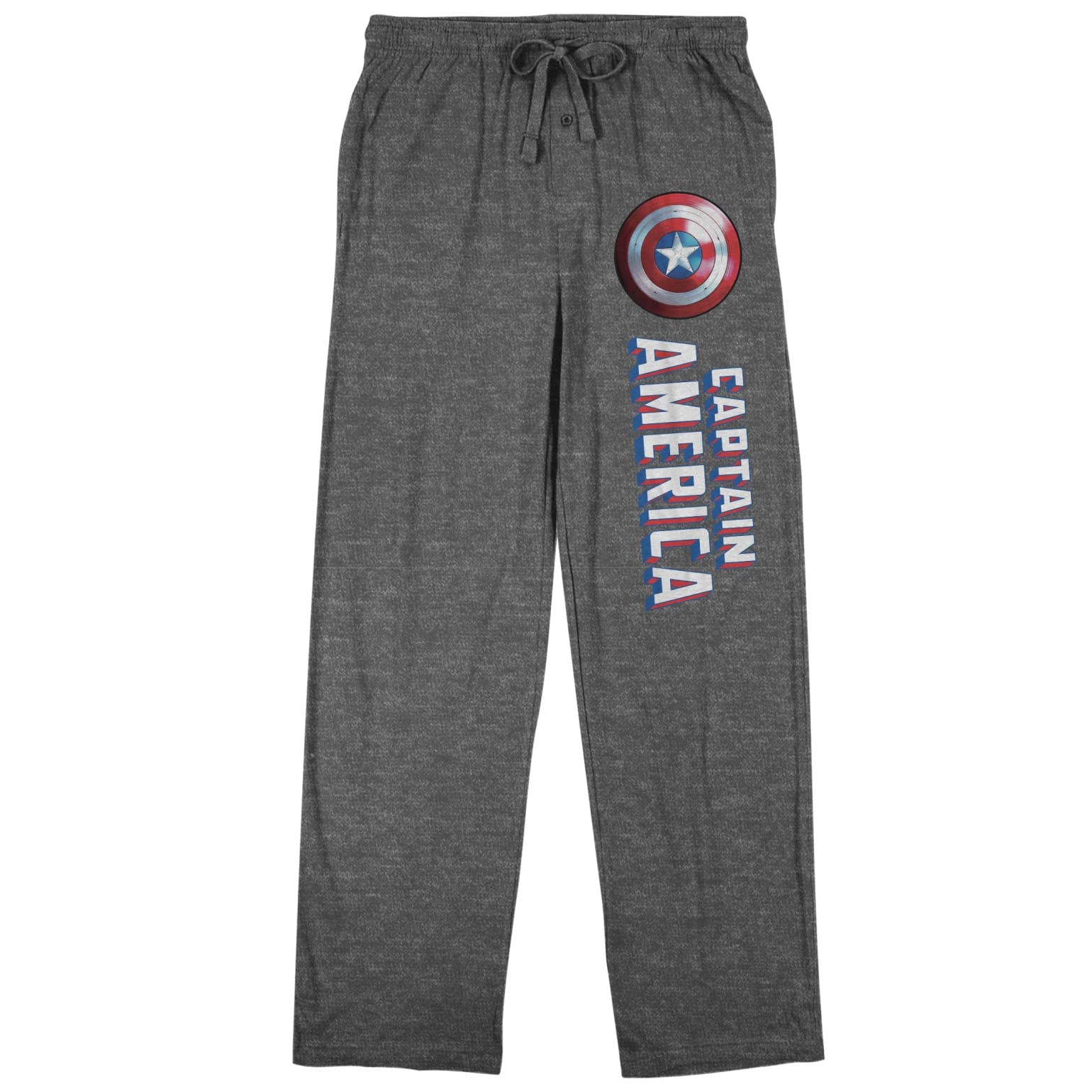 Marvel Captain America Men's Heather Gray Sleep Pajama Pants - Year of The Shield Collection | Comfortable Lounge Pants for Superhero Fans, Sleepwear & Home Relaxation