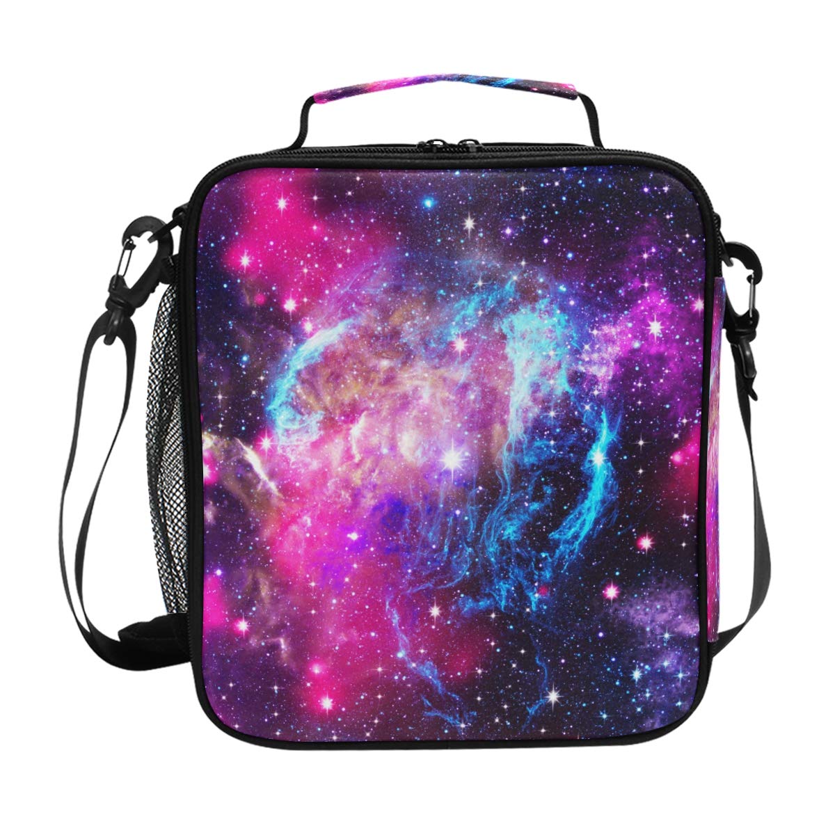 ZZKKO Insulated Lunch Bag with Zipper - Galaxy Space Nebula Design for Men & Women, Meal Prep Container for Home, School, Office & Outdoor Activities | Perfect for Work, Picnics & Travel
