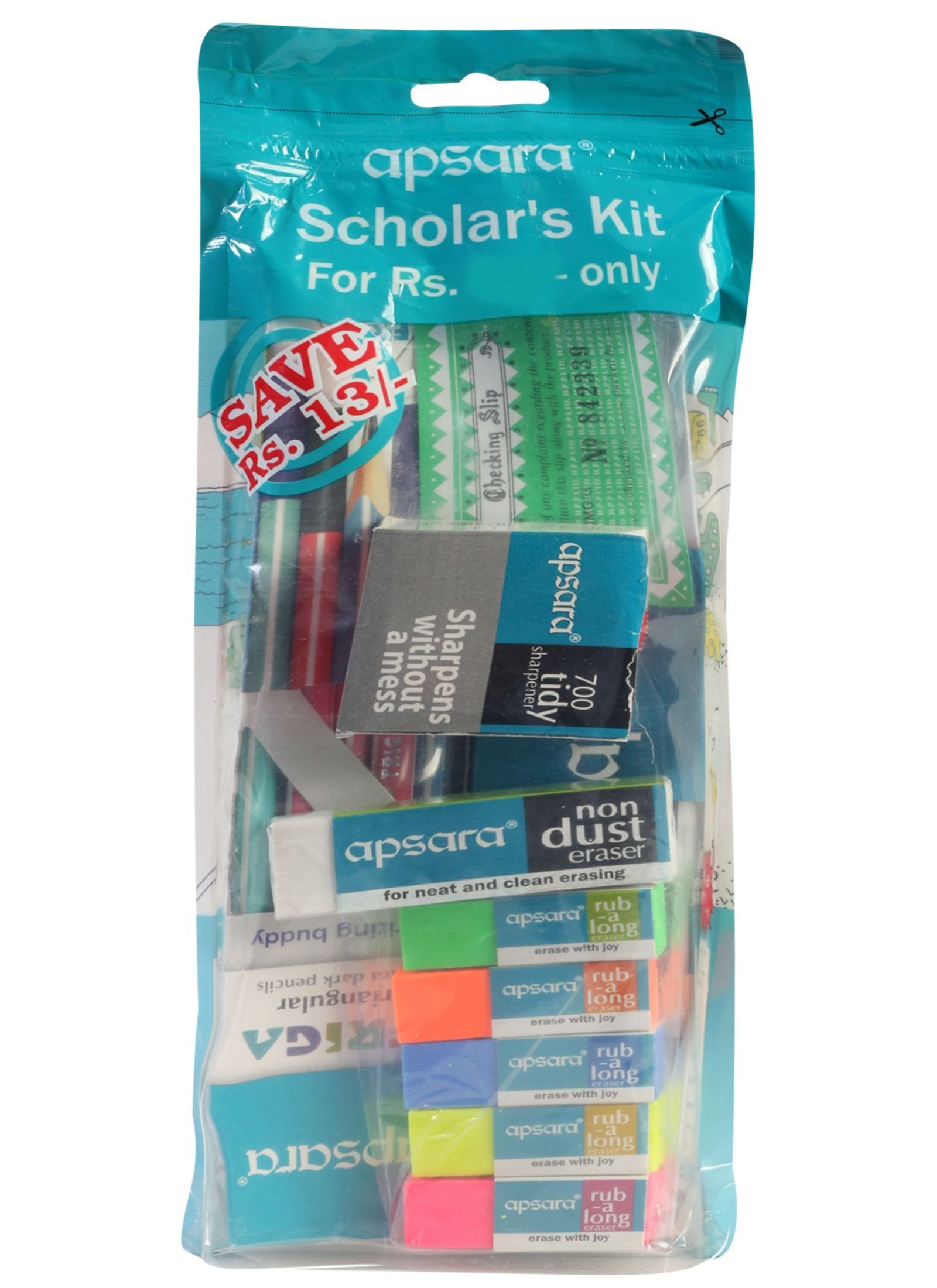 Premium Apsara Scholar Kit - 12 Pencils, 5 Erasers, Ruler & Sharpener Set for School, Office & Art Projects - Perfect for Students, Teachers & Professionals