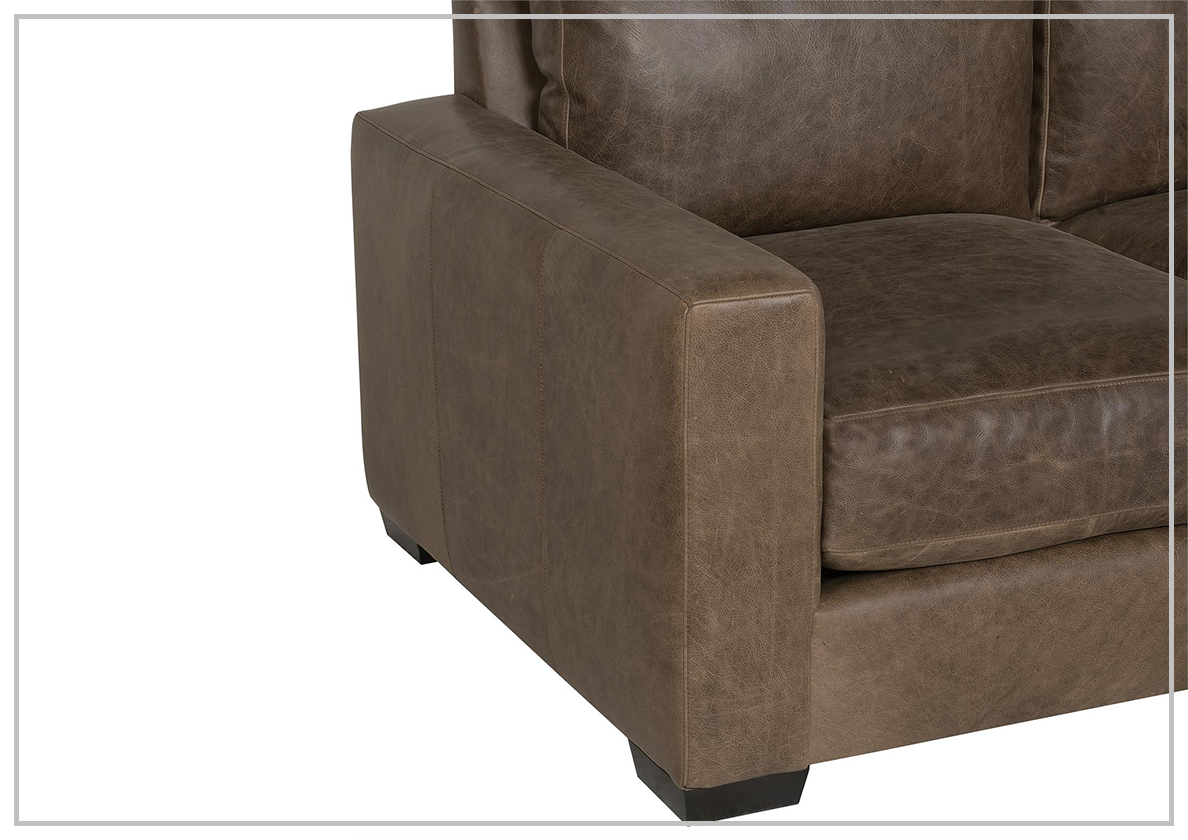 Bernhardt Dawkins Genuine Leather Loveseat with Walnut Finish - Perfect for Living Rooms, Offices & Cozy Spaces
