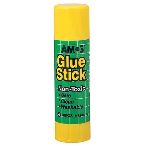 Amos Glue Stick 15g - Washable Non-Toxic Adhesive for School, Office & Crafts - Perfect for Paper, Cardboard & DIY Projects