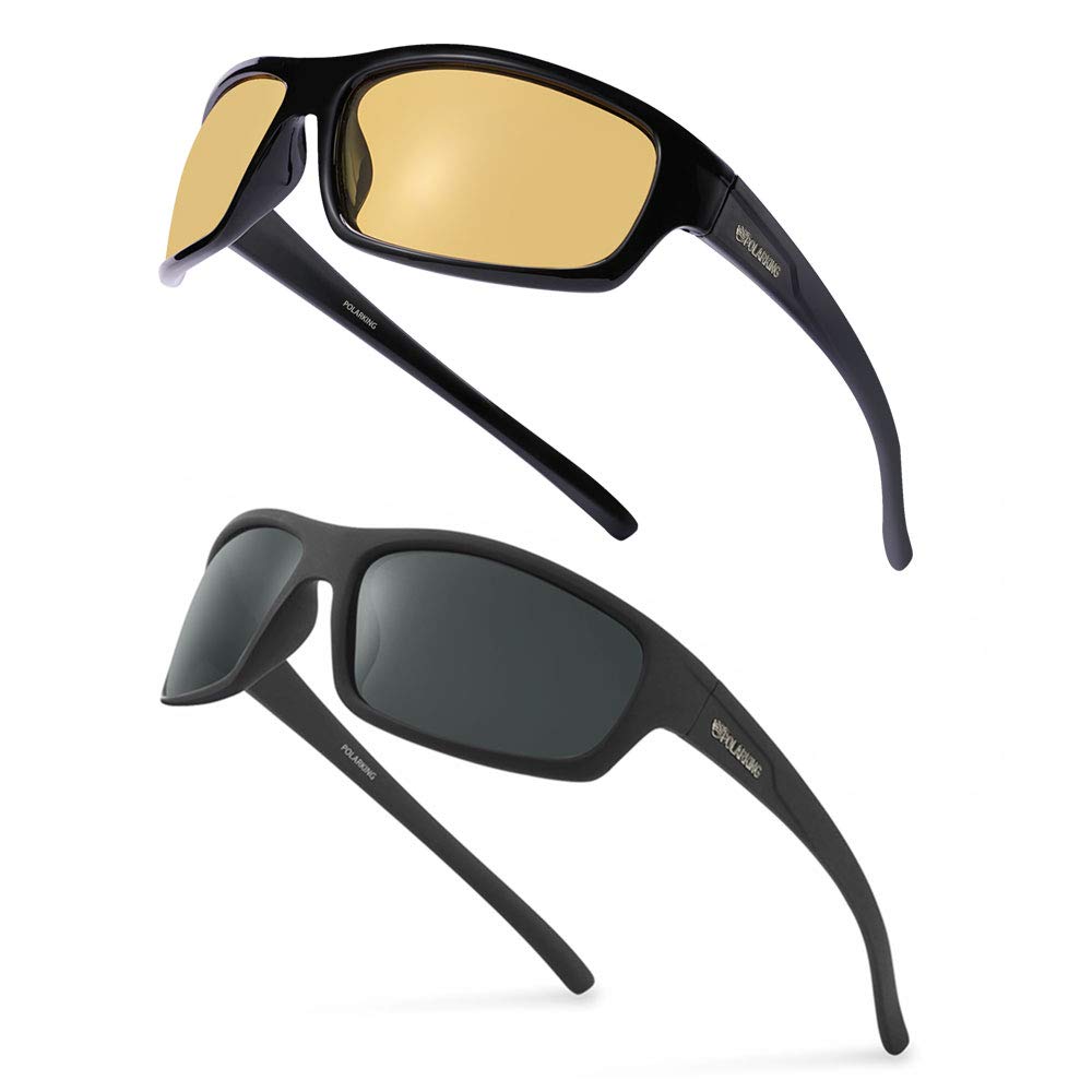 Polarized Sport Sunglasses for Men - Matte Finish UV400 Protection Mirror Lens - Running, Cycling, Fishing & Outdoor Activities