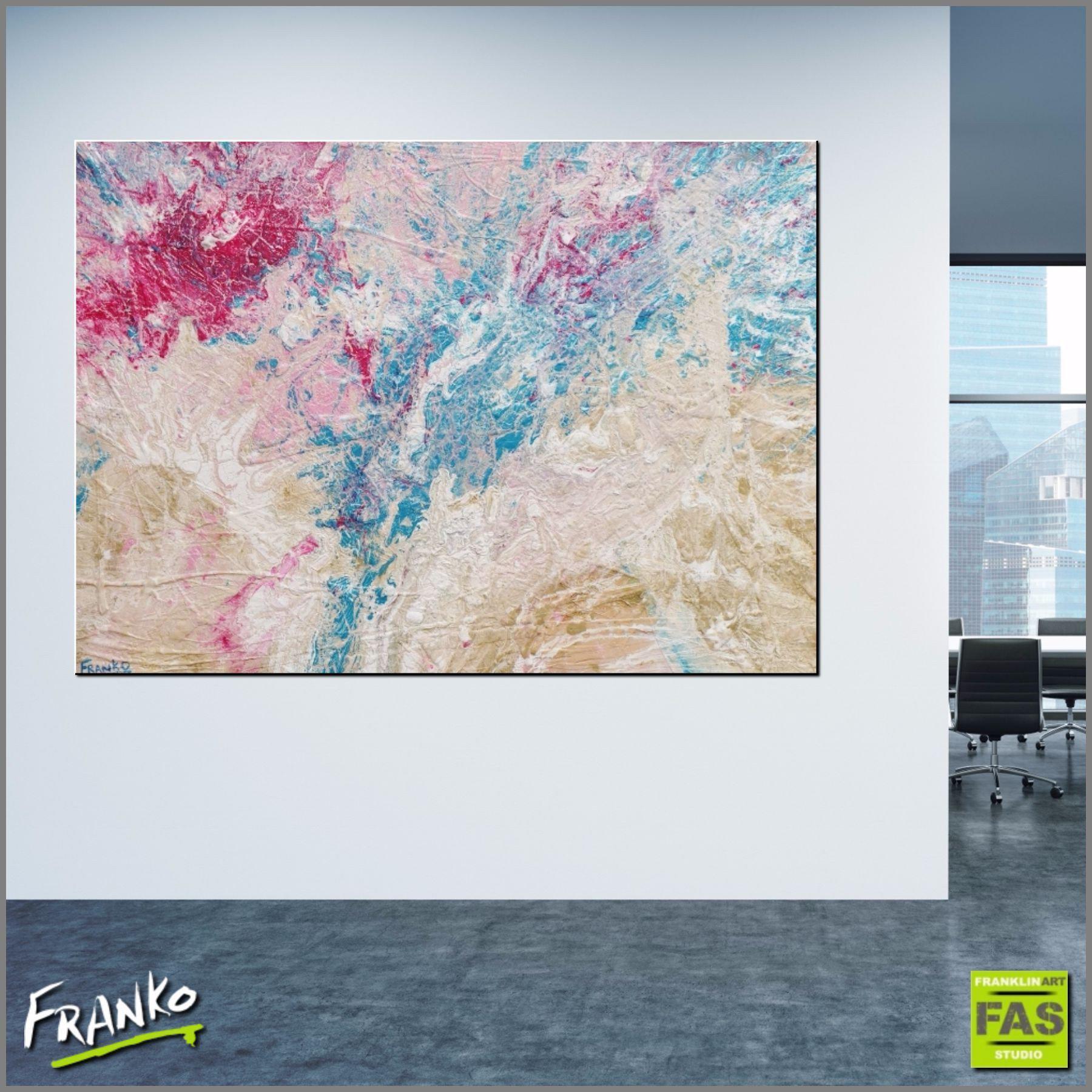 Fuchsia Jade Malt 140cm x 100cm Pink Abstract Canvas Art - Modern Wall Decor for Living Room, Bedroom & Office