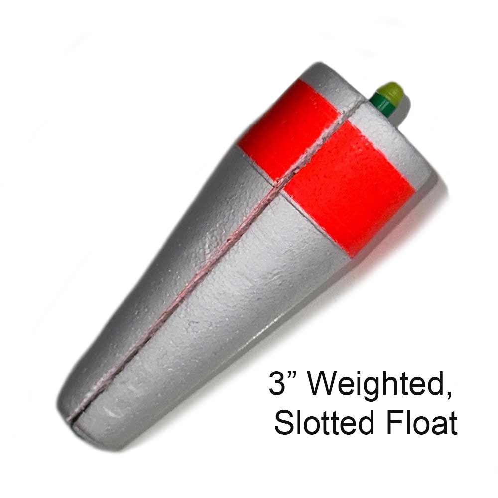 2IN Red/White Slotted Weighted Popping Float - Fishing Bobber for Saltwater & Freshwater - Perfect for Bass, Trout, and Catfish Fishing
