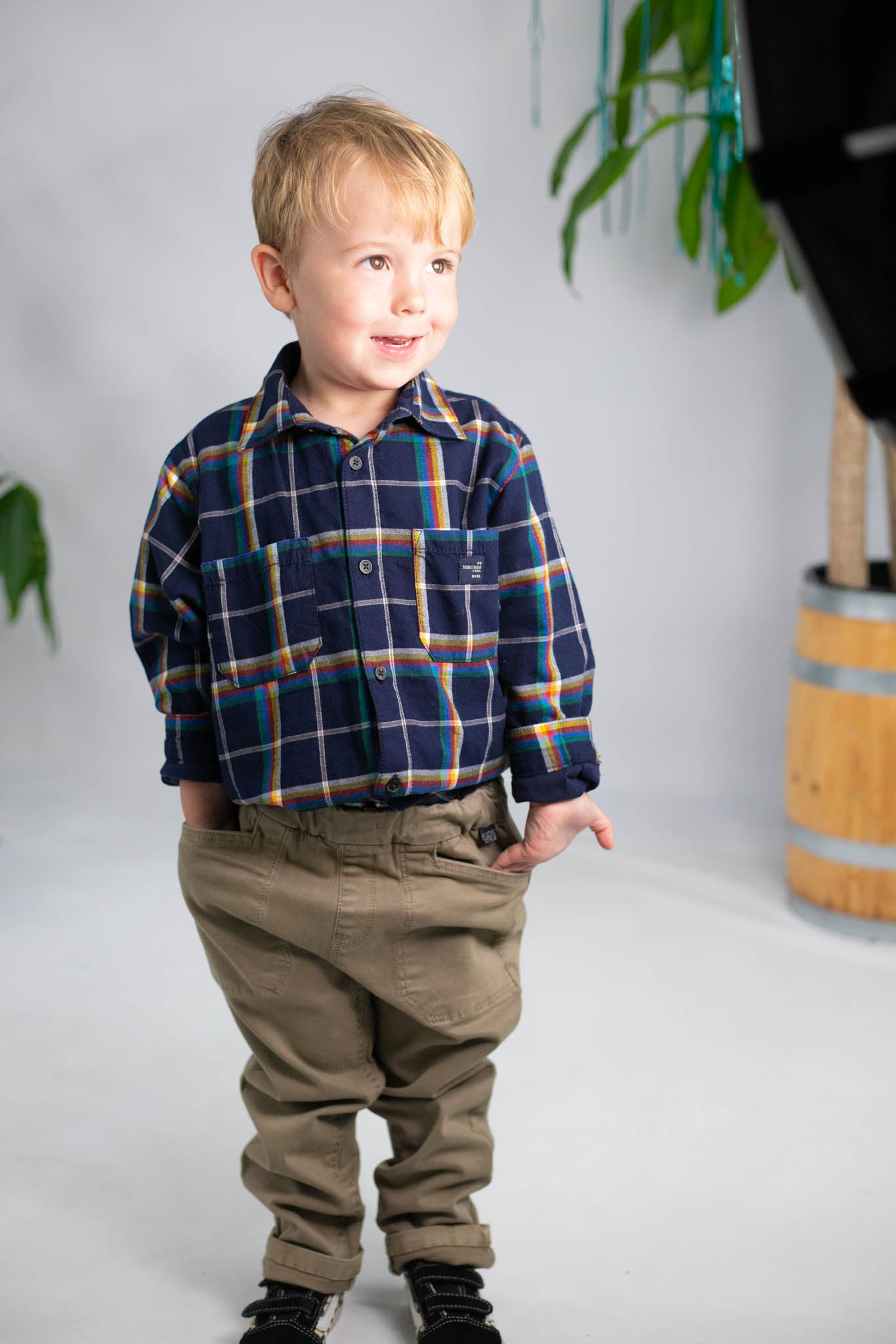 Dark Blue Checked Shacket for Boys | Stylish Winter Layering & Casual Outfits