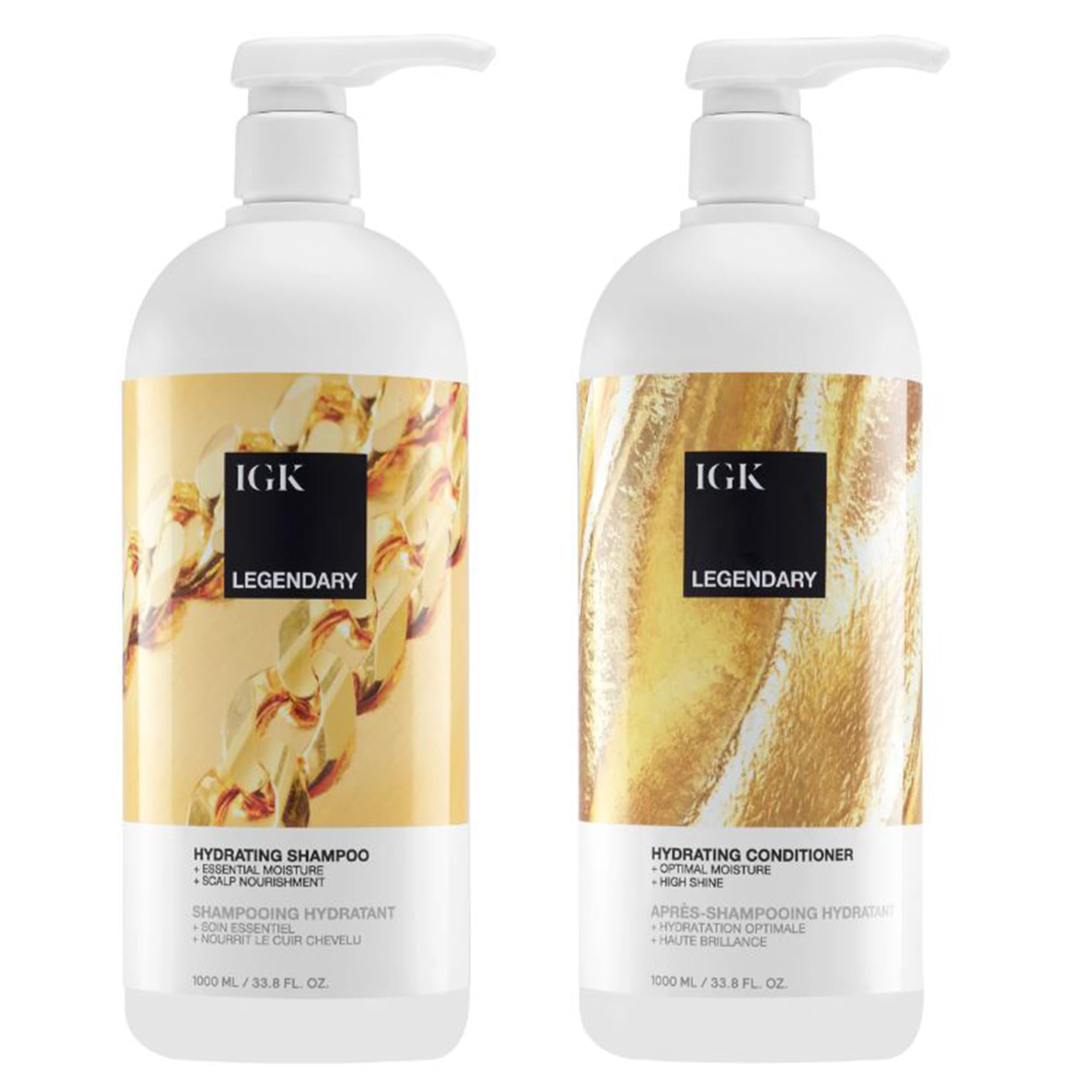 IGK Legendary Dream Hair Shampoo and Conditioner Set (33.8oz) - Vegan & Cruelty-Free for Healthy, Hydrated & Shiny Hair - Perfect for Daily Hair Care & Salon-Quality Results at Home