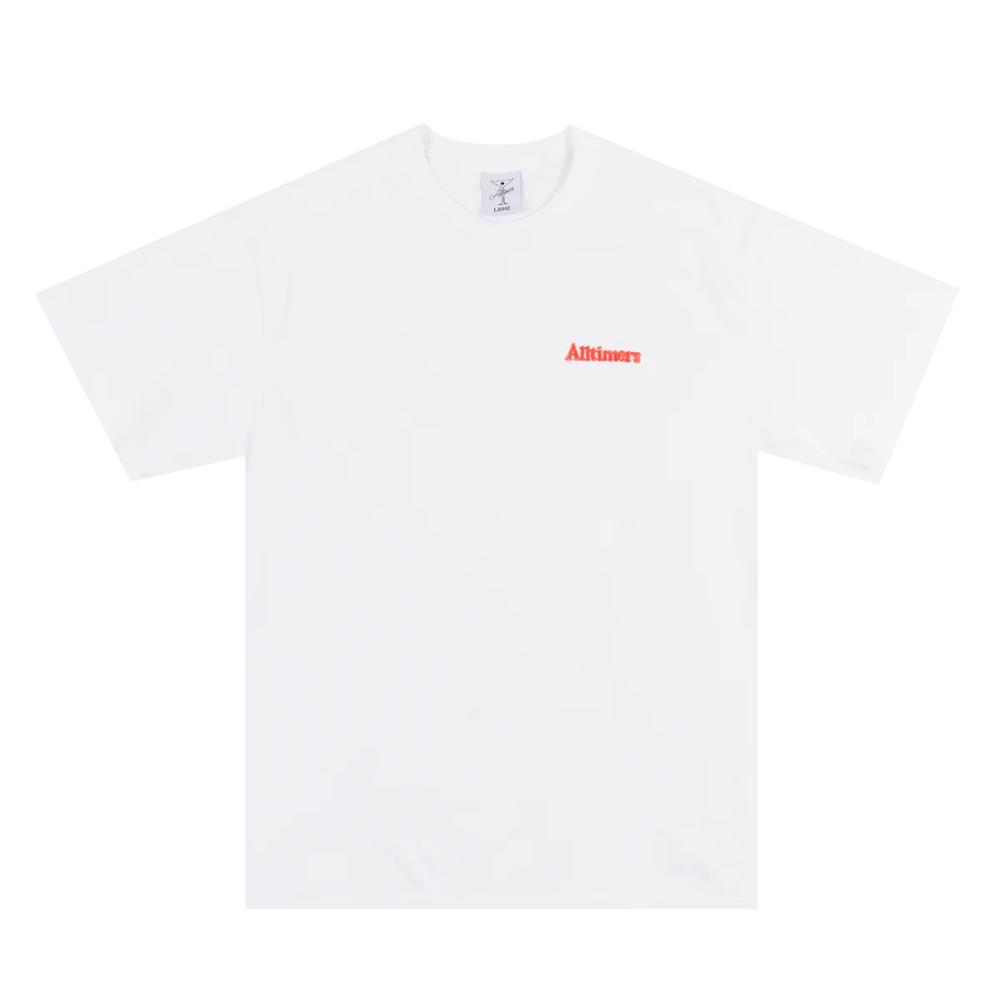 Alltimers Tiny Broadway Embroidered Cotton T-Shirt for Men & Women - White Casual Tee for Streetwear & Everyday Outfits