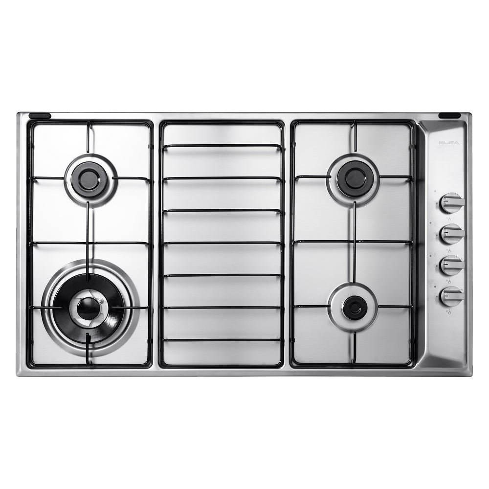 EHS945D1SB 86cm 4 Burner Gas Hob - High Efficiency Stainless Steel Cooktop for Home Kitchen Cooking, Grilling & Baking | Perfect for Family Meals & Entertaining