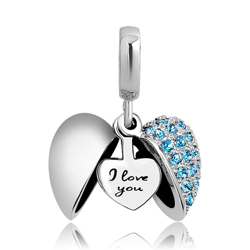 I Love You Heart Charm Bead for Bracelet & Necklace - Romantic Jewelry Gift for Her, Valentine's Day, Anniversary & Couple Accessories