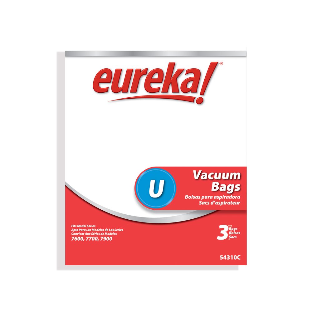 Genuine Eureka Style U Disposable Vacuum Bags 54310C - 3 Pack Replacement Filters for Eureka Vacuums | Perfect for Home Cleaning & Pet Hair Removal
