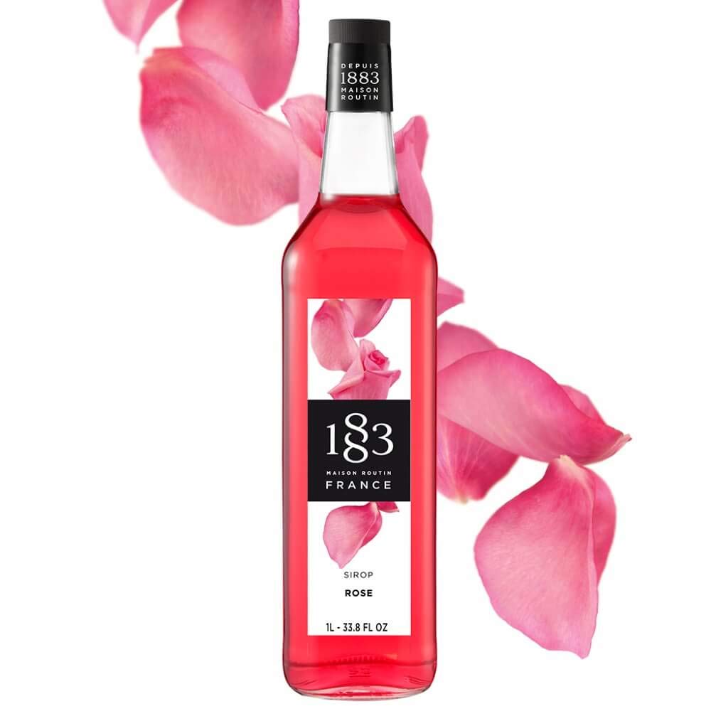1883 Maison Routin Rose Syrup (1L) - Premium French Floral Syrup for Cocktails, Desserts & Baking | Perfect for Mocktails, Tea Flavoring & Gourmet Recipes