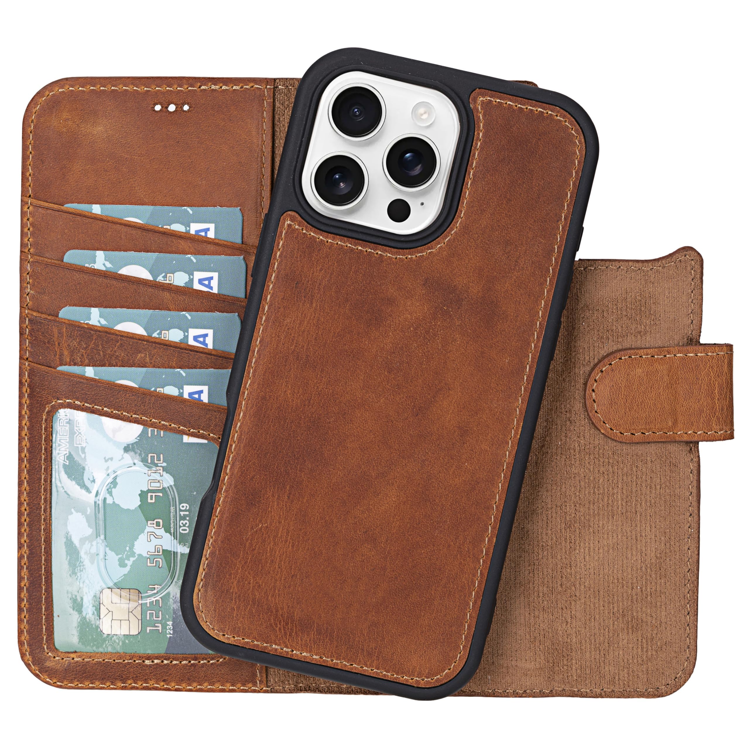 Premium VENOULT Detachable Wallet Case for iPhone 16 Pro 6.3