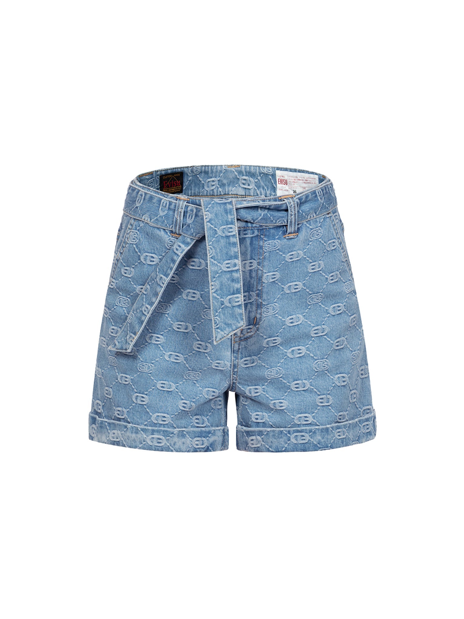 Pink Diamond Ironing Seagull Allover Logo Loose Fit Denim Shorts for Women - Comfortable Casual Summer Shorts for Beach, Streetwear and Everyday Outfits