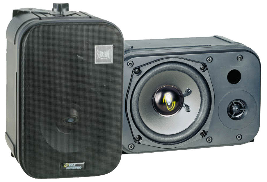 5.0'' Indoor/Outdoor Wall Mount Speakers - Weatherproof Stereo Sound System for Home Theater, Patio, Garden & Pool Area (Pair)
