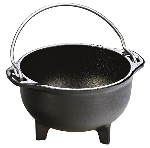 Lodge Cast Iron Country Kettle 1 Pint - Pre-Seasoned Dutch Oven for Camping, Outdoor Cooking & Stovetop Use - Black