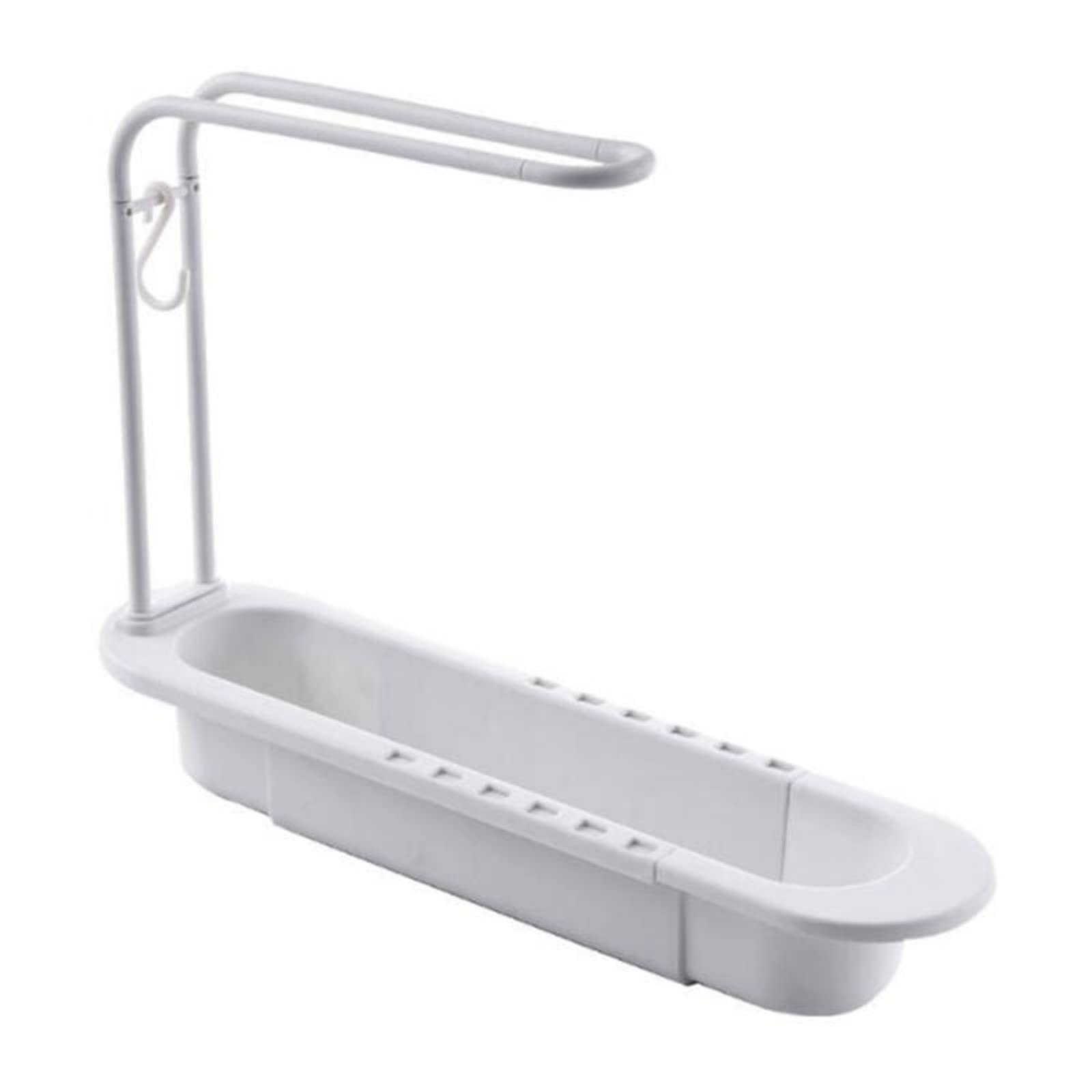 WujiJia Expandable Sink Shelf Organizer - Adjustable Kitchen & Bathroom Storage Rack for Sponges, Soap, Towels & Brushes | Space-Saving Drainer for Countertop Organization | Perfect for Small Kitchens & Bathrooms
