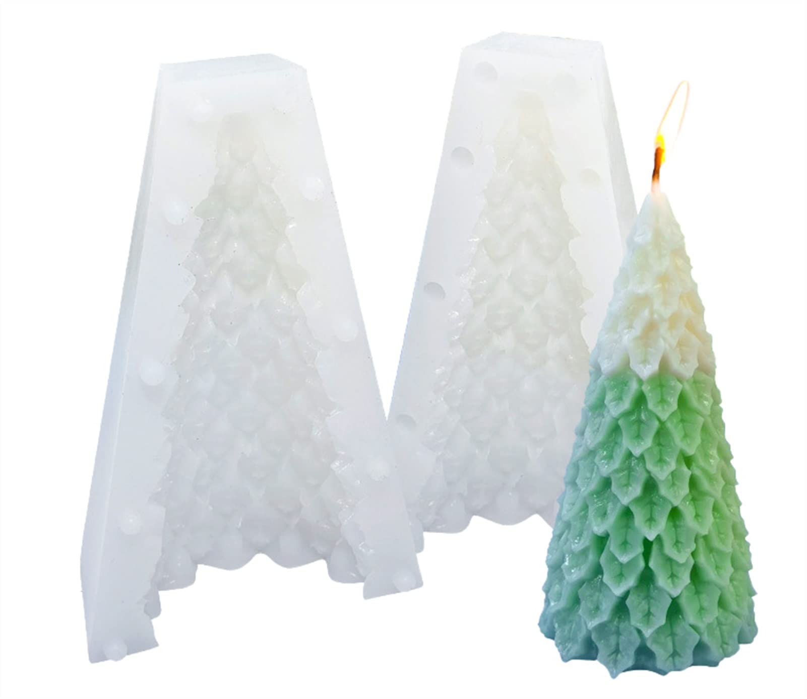 Christmas Pine Tree Silicone Candle Molds - DIY Candle Making Kit, Epoxy Resin Casting Molds for Holiday Crafts, Soap Making & Polymer Clay - Perfect for Christmas Decorations, Gifts & Home DIY Projects