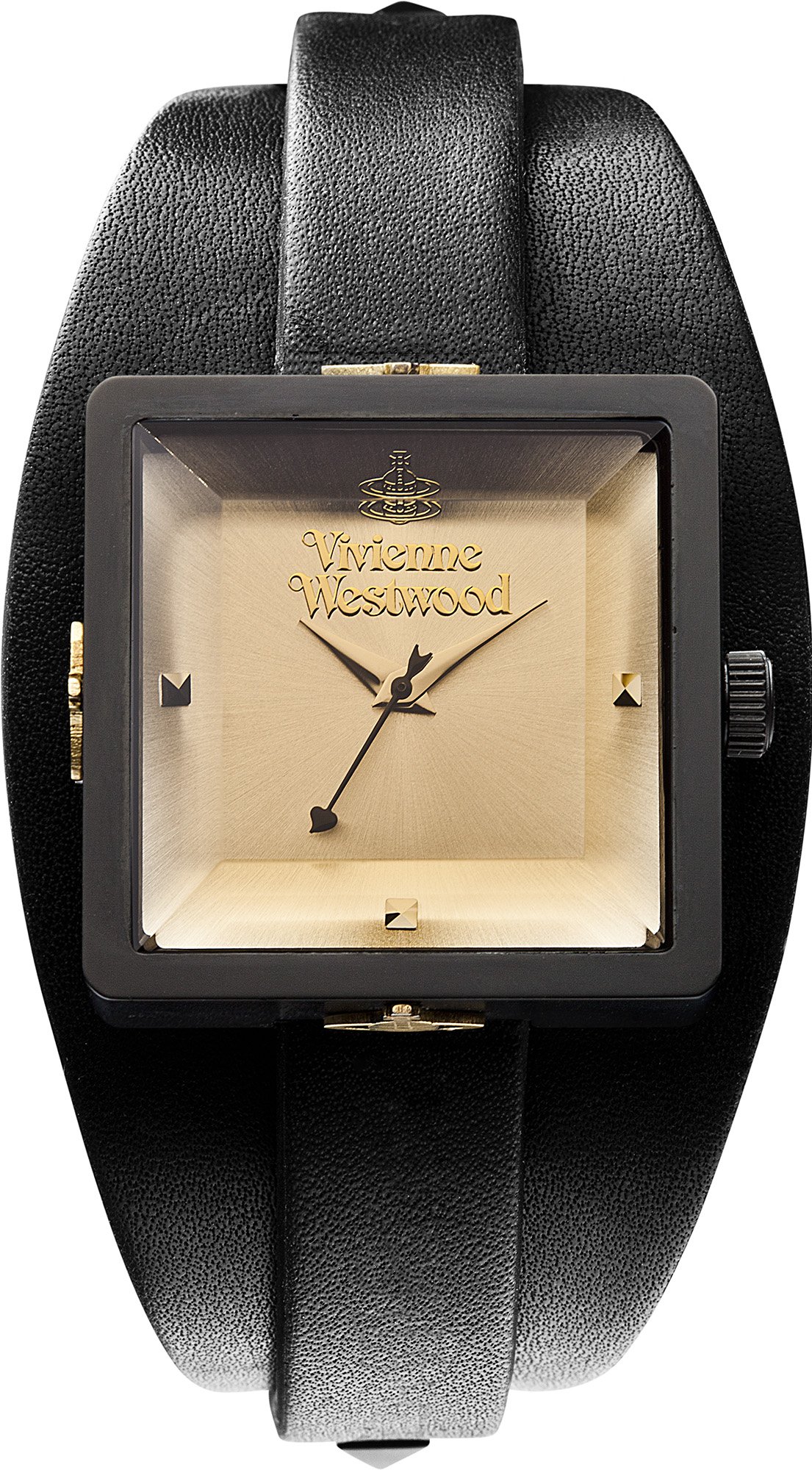 Vivienne Westwood Cube Women's Quartz Watch - Silver Dial Analog Display with Black Leather Strap VV008BKBK | Elegant Fashion Accessory for Office, Party & Everyday Wear