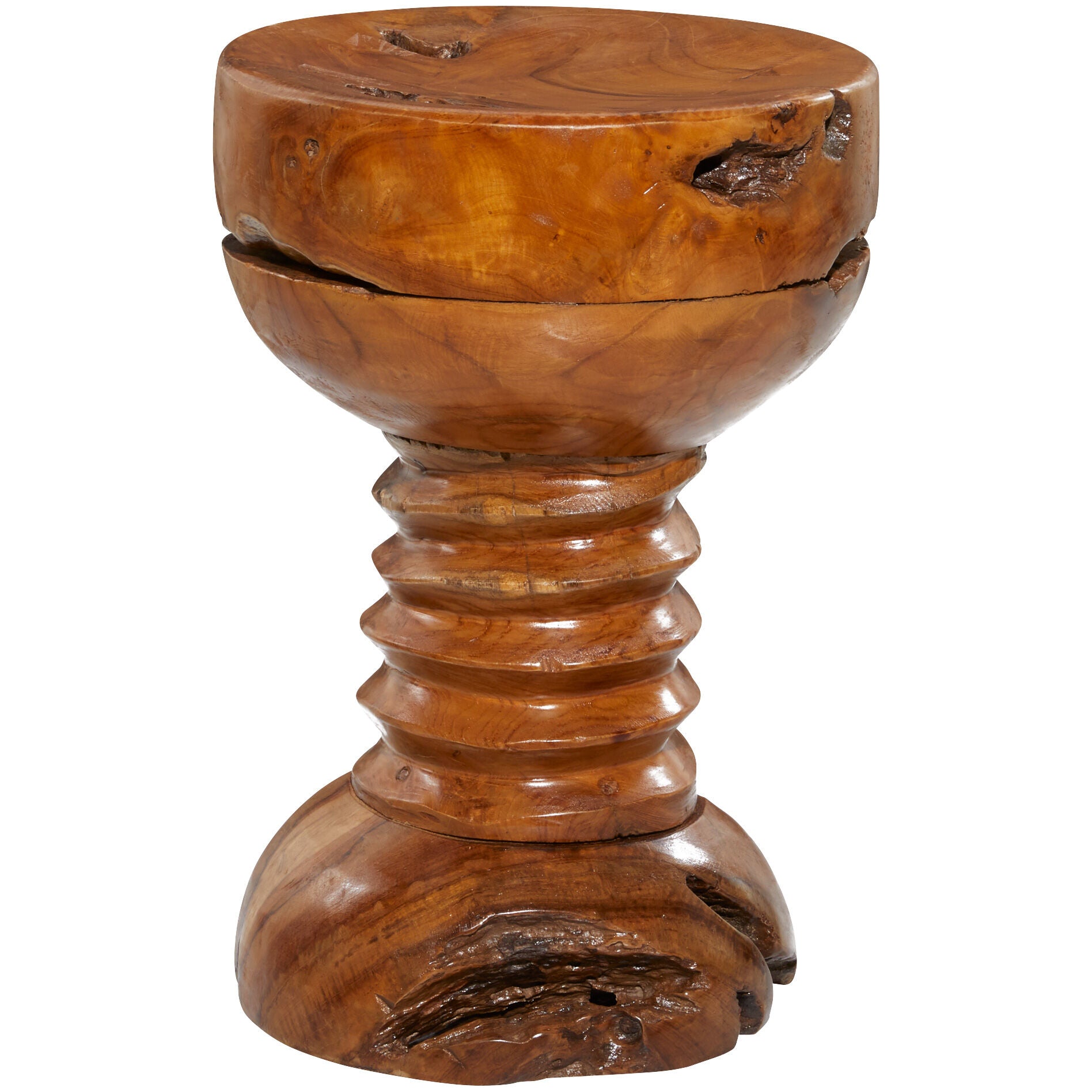 Everts Rustic Stool - Handcrafted Wooden Bar Stool with Distressed Finish | Perfect for Farmhouse Kitchen, Pub, or Outdoor Patio Decor