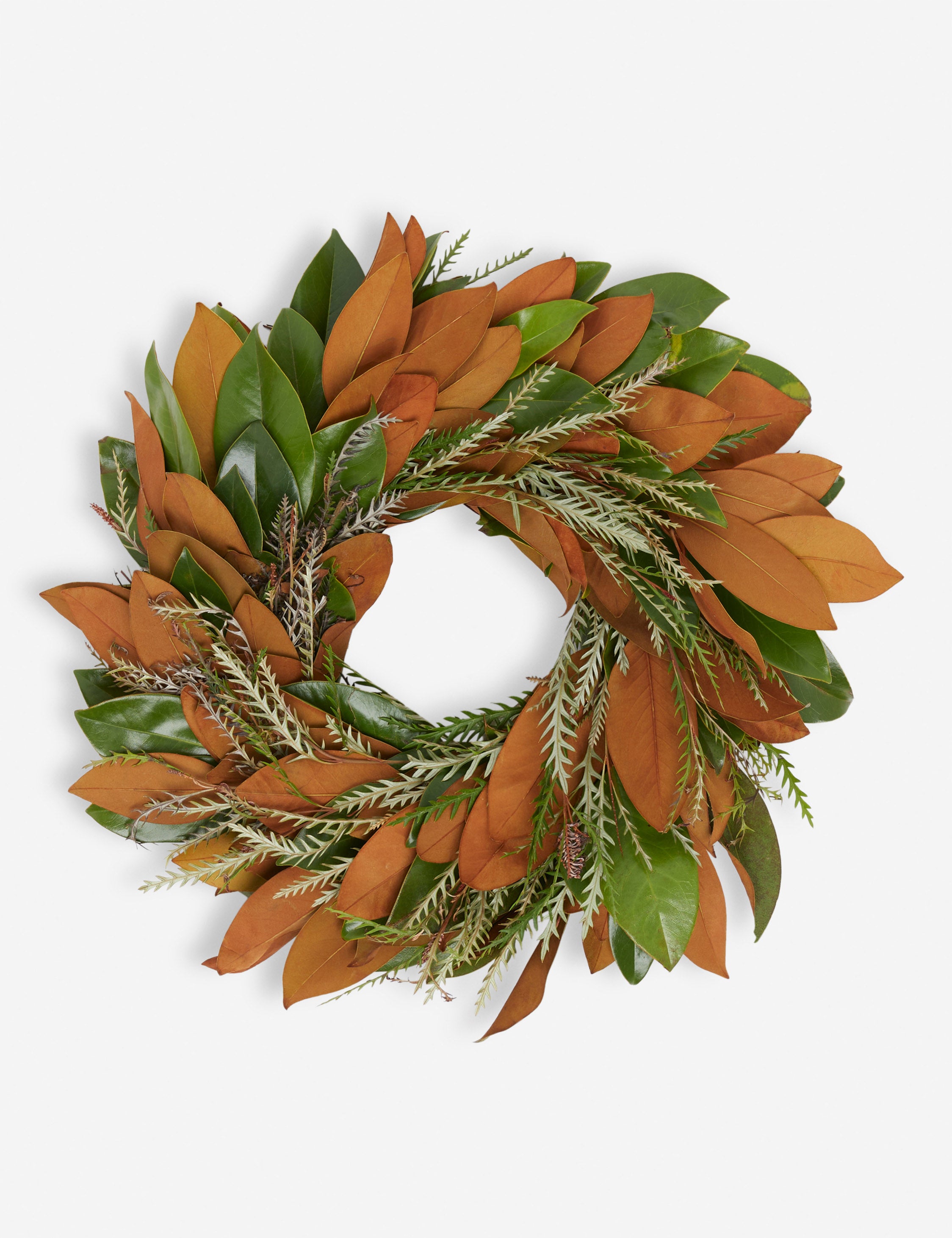 Fresh Handmade Magnolia and Grevillea Wreath - Elegant Floral Door Decor for Home, Wedding & Seasonal Celebrations