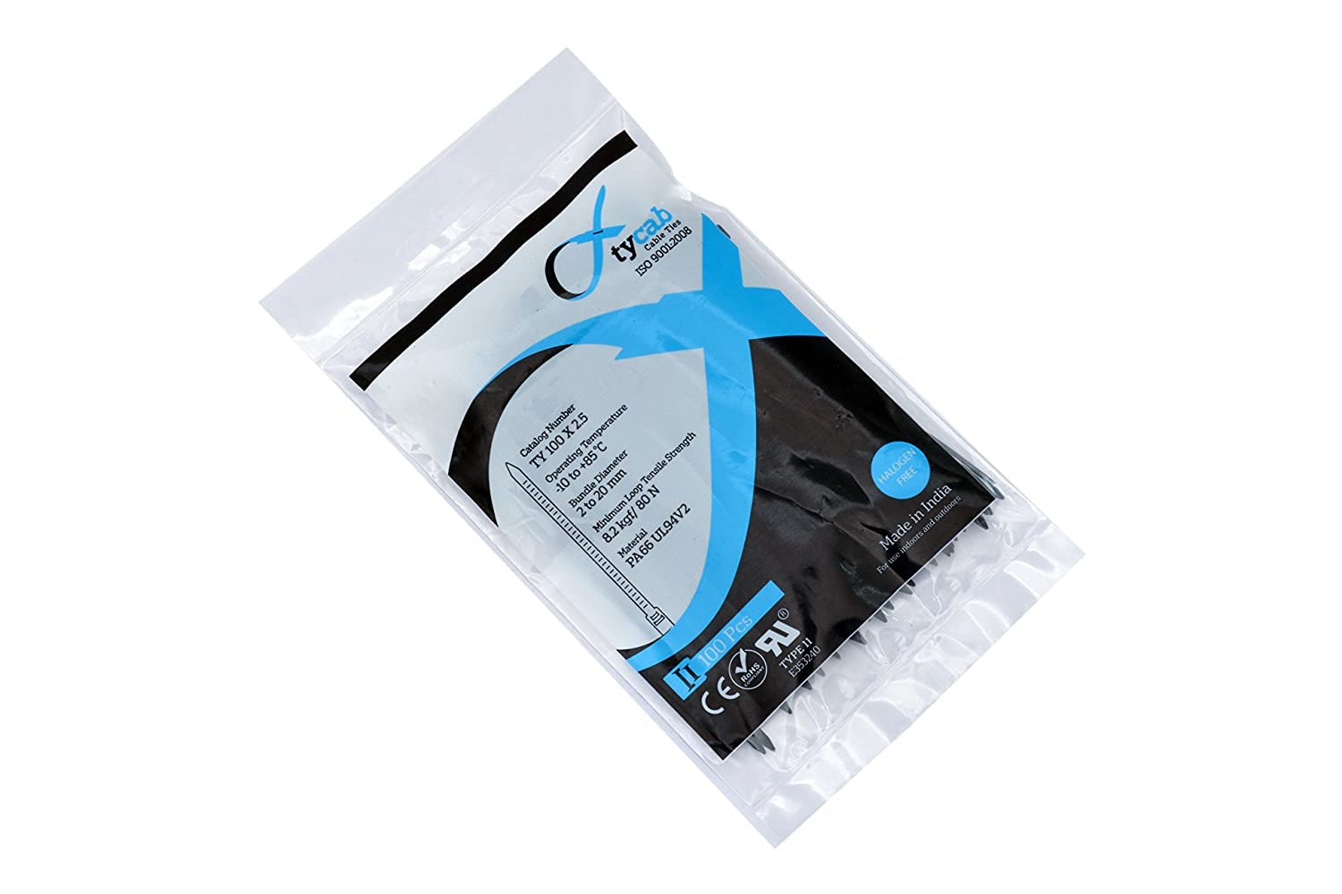 500PCS Black Nylon Cable Ties 4 Inch (100mm) - Heavy Duty Zip Ties for Home, Office, and Industrial Organization & Wire Management