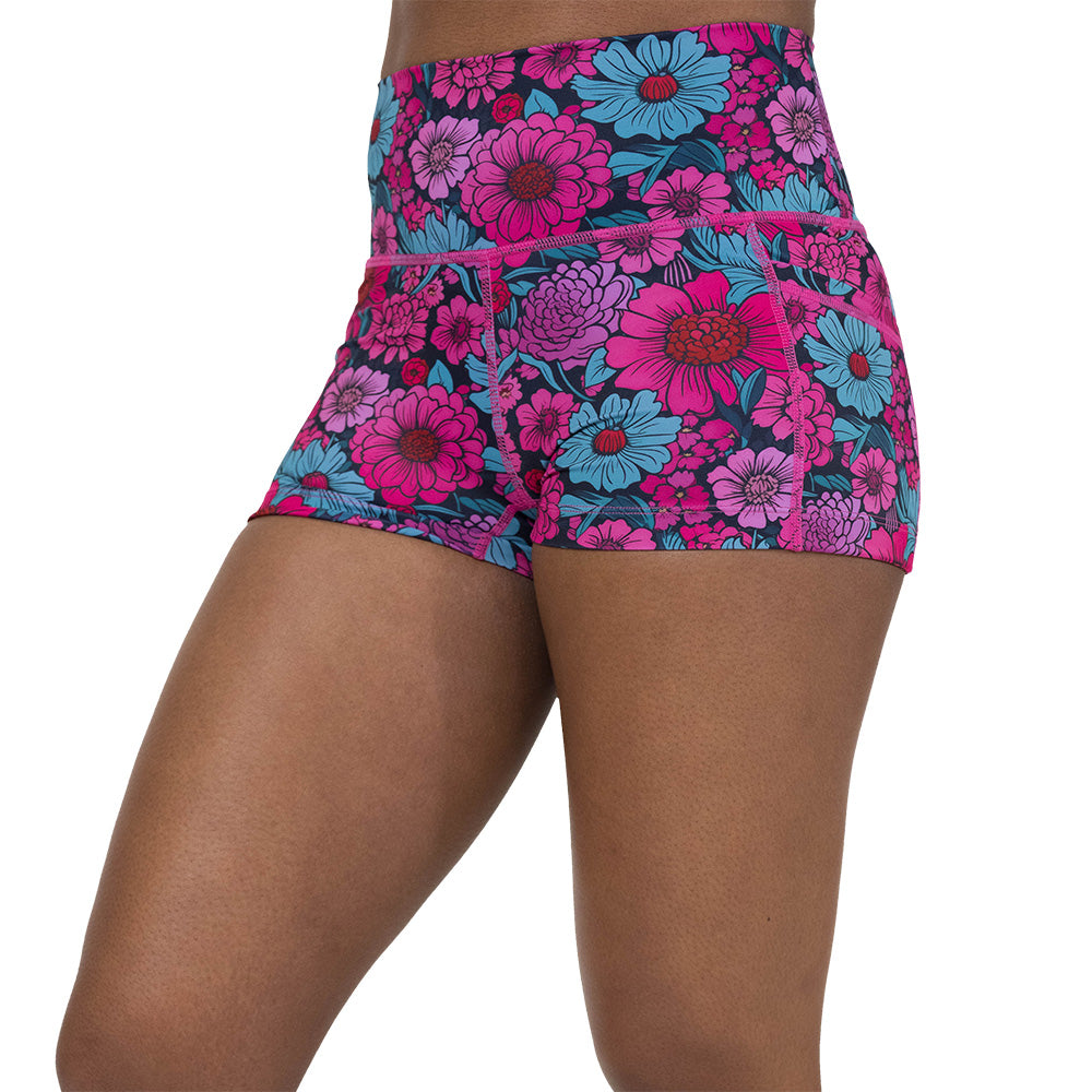 Women's Floral Print Shorts | Full Blossom Design | Comfortable Summer Casual Shorts for Beach, Vacation & Everyday Wear