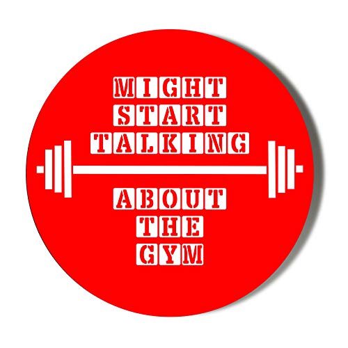 58mm Gym Bodybuilding Motivational Mirror with Red Background - Perfect for Home & Gym Workouts, Fitness Motivation & Wall Decor