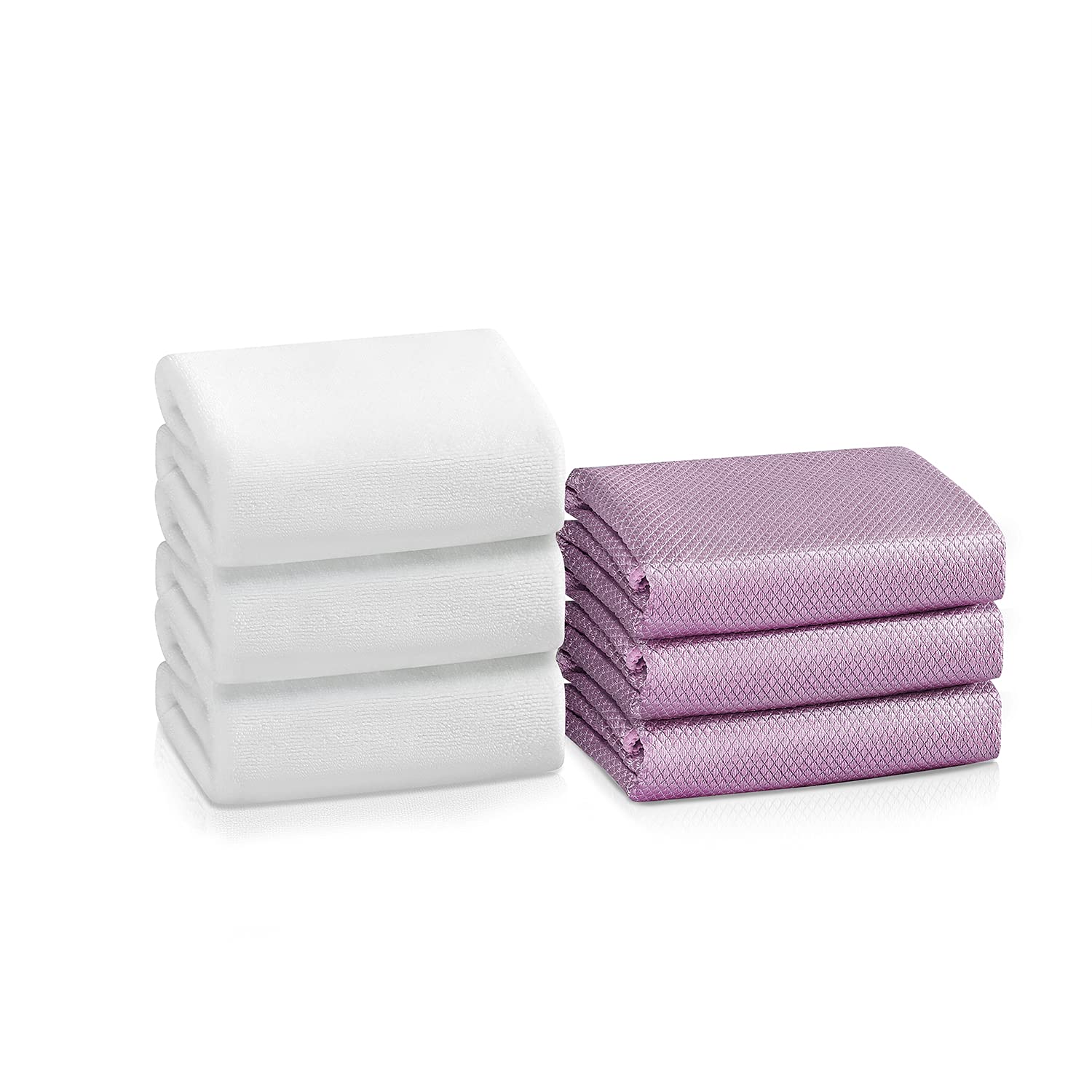 Premium Microfiber Cleaning Cloths for Cars & Home - 6 Pack Streak-Free Polishing Towels | Fish Scale Weave for Windows, Windshields, Glass & Auto Detailing | Multi-Purpose Dusting, Wiping & Shining Cloths for Kitchen, Bathroom & Electronics
