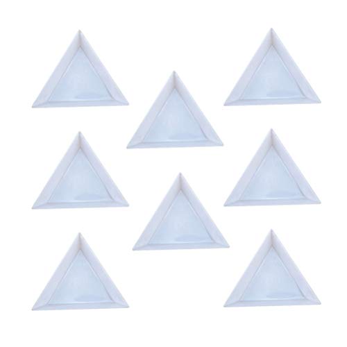 24pcs White Triangular Jewelry Picking Plates - Rhinestone & Bead Organizer Tray for Jewelry Making Tools, DIY Craft Accessories - Perfect for Jewelry Designers, Beaders and Craft Enthusiasts