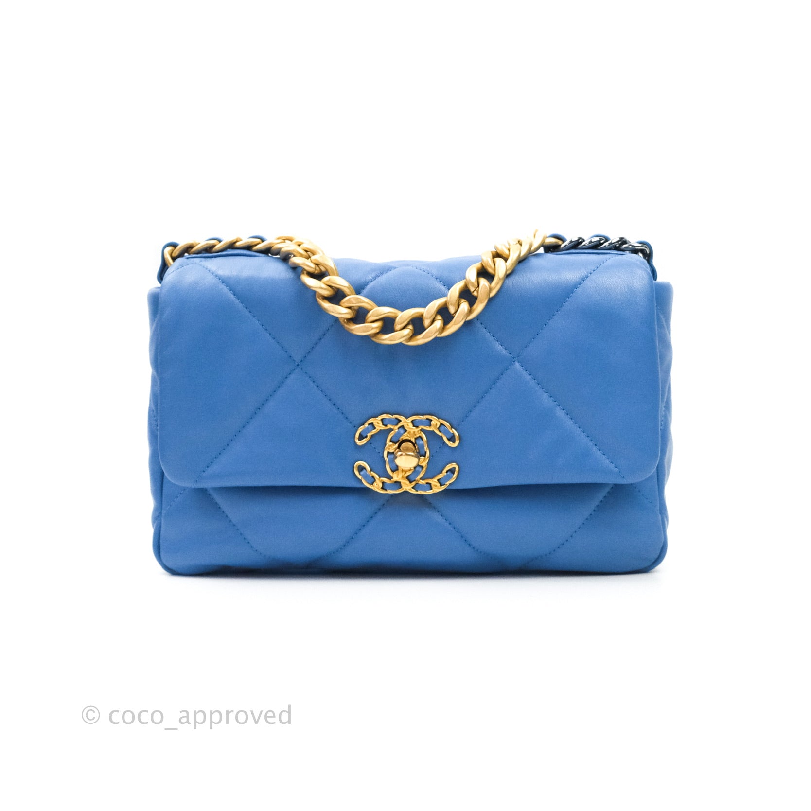 Chanel 19 Small Handbag in Blue with Mixed Hardware - Luxury Crossbody Bag for Women, Perfect for Date Night & Evening Events