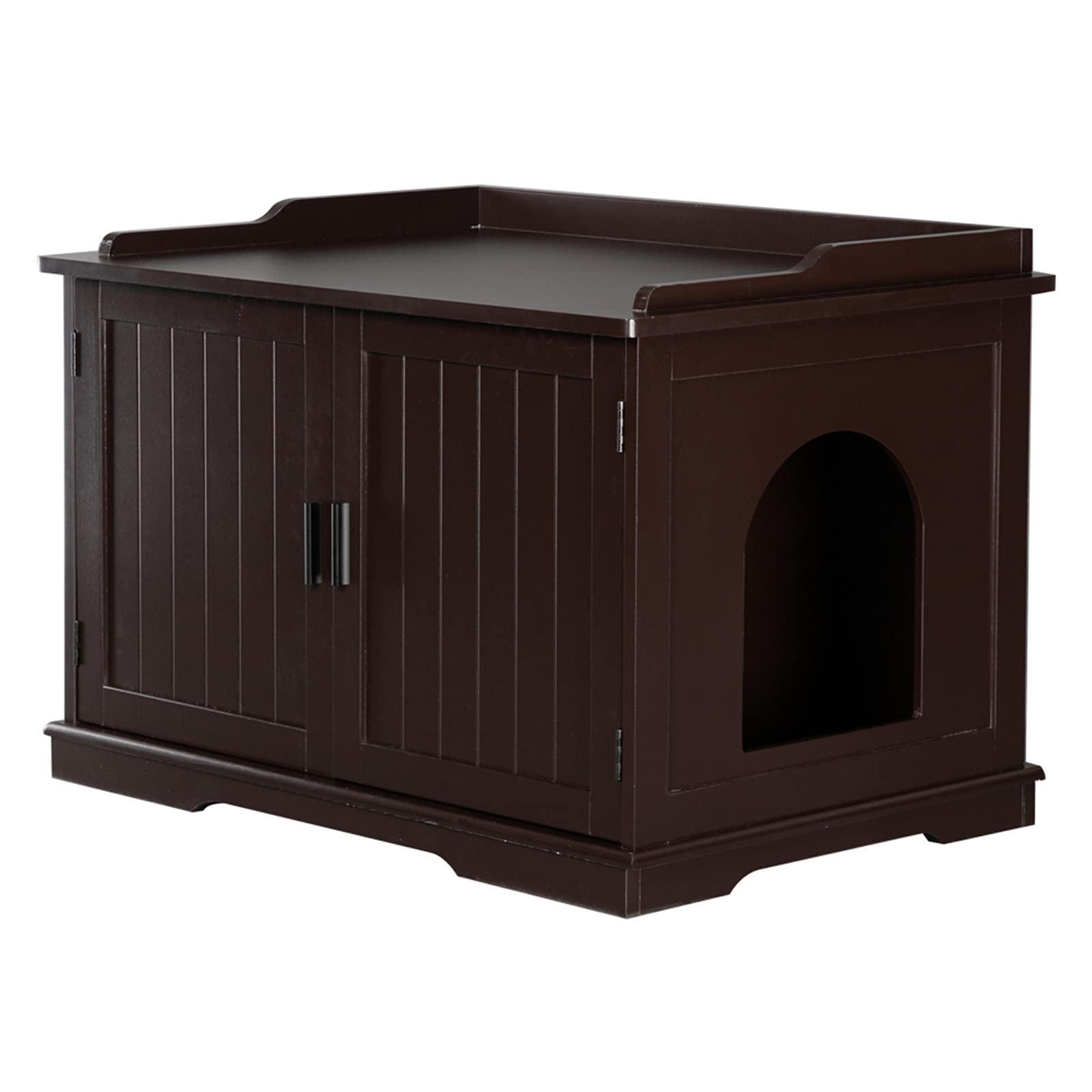Tesmula Cat Litter Box Enclosure Cabinet - Hidden Litter Box Furniture with Odor Control - Perfect for Small Spaces, Apartments & Home Decor