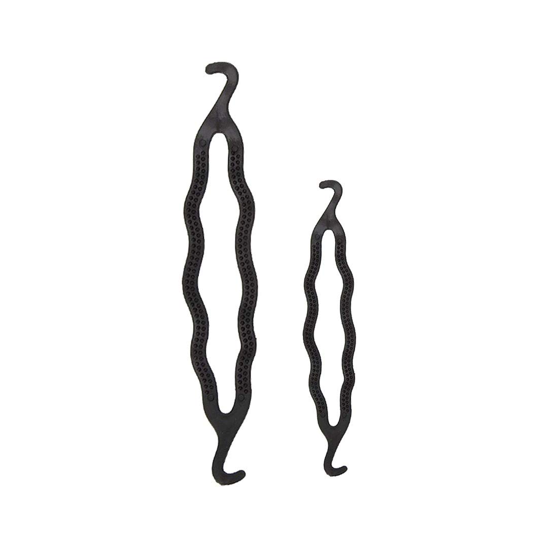 Natth Set of 2 Small or Medium Hair Styling Clips - Black Bun Maker for Women | Perfect for Updos, Ponytails & Everyday Hairstyles