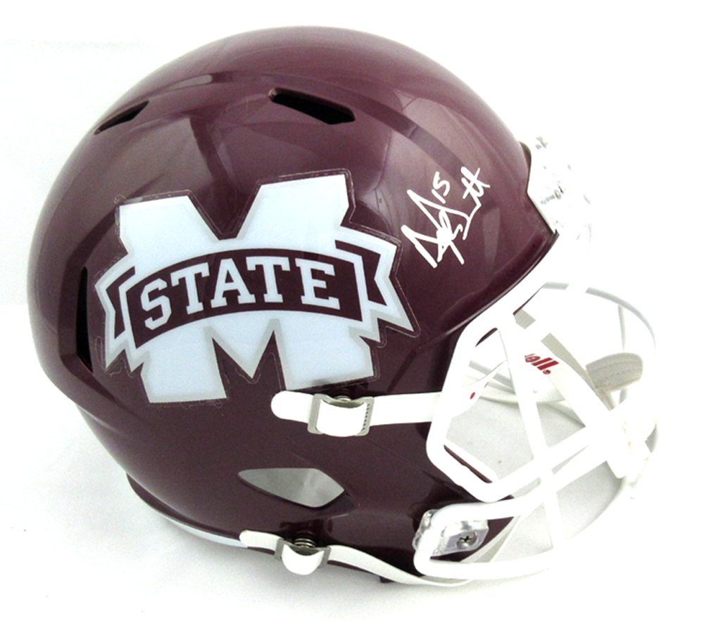 Dak Prescott Autographed Mississippi State Bulldogs Speed Full Size Football Helmet with White Mask - Perfect for Collectors, Fans, and Sports Memorabilia Displays